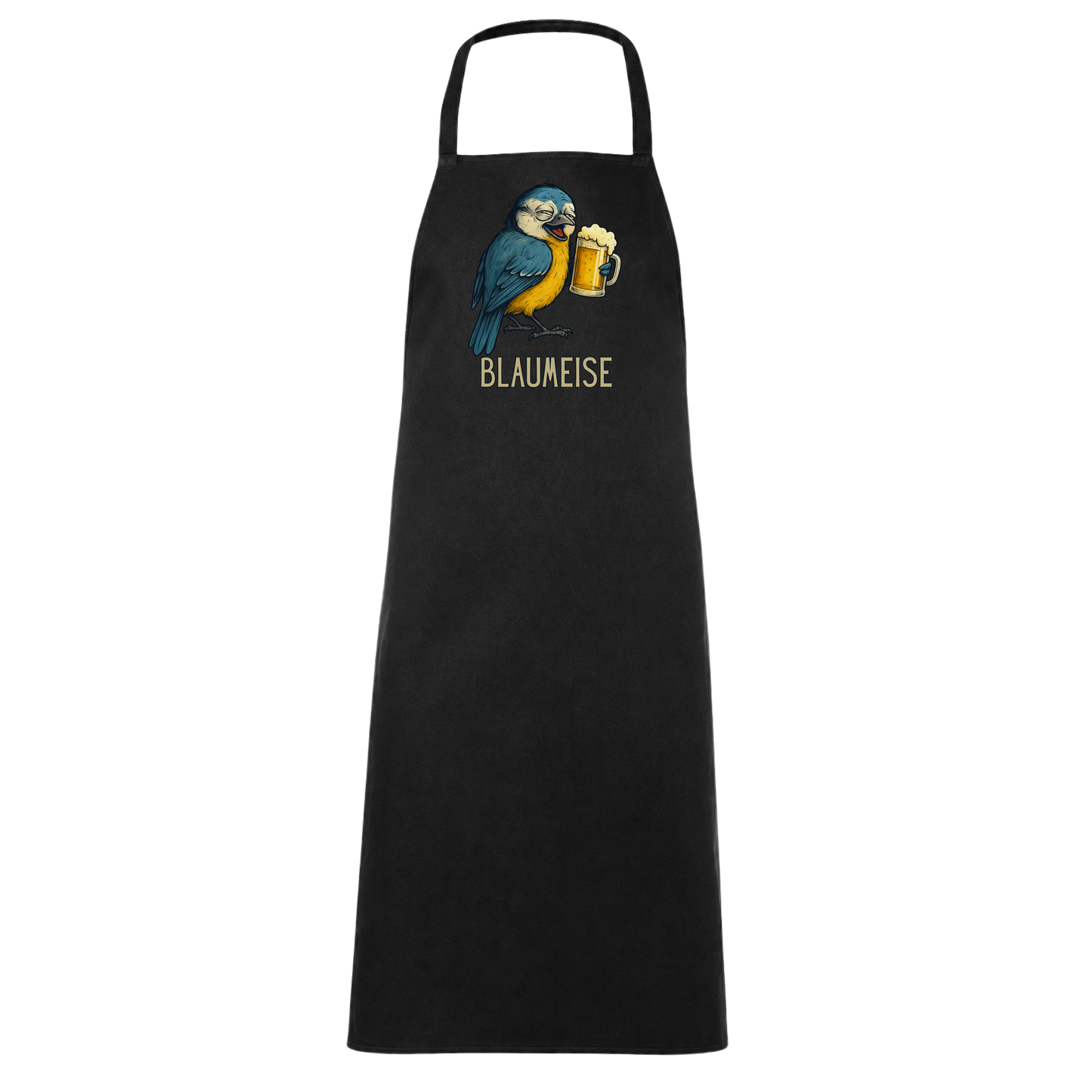 Blaumeise Bier Wortspiel Schürze