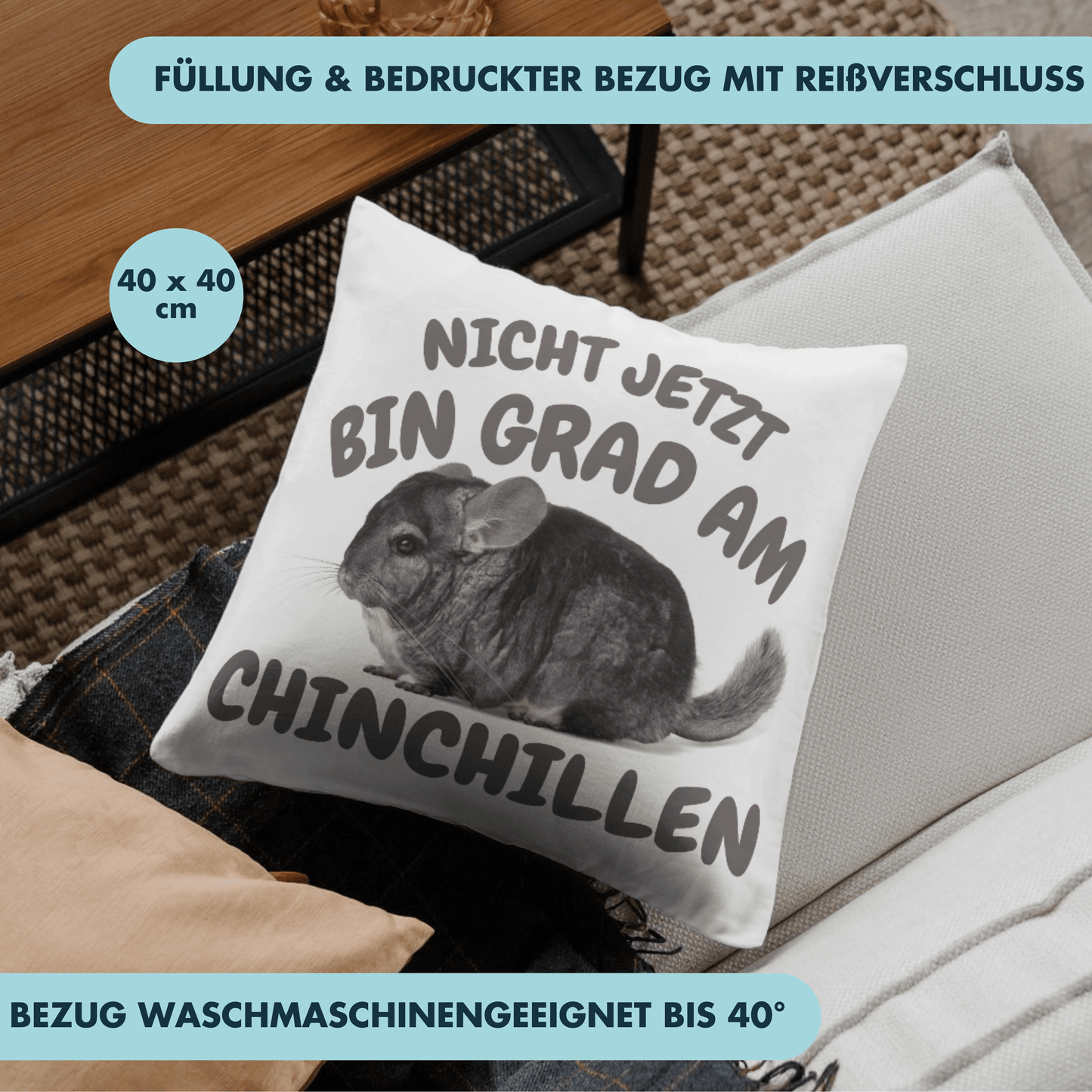 Nicht Jetzt Bin Grad Am Chinchillen Chinchilla Deko Kissen