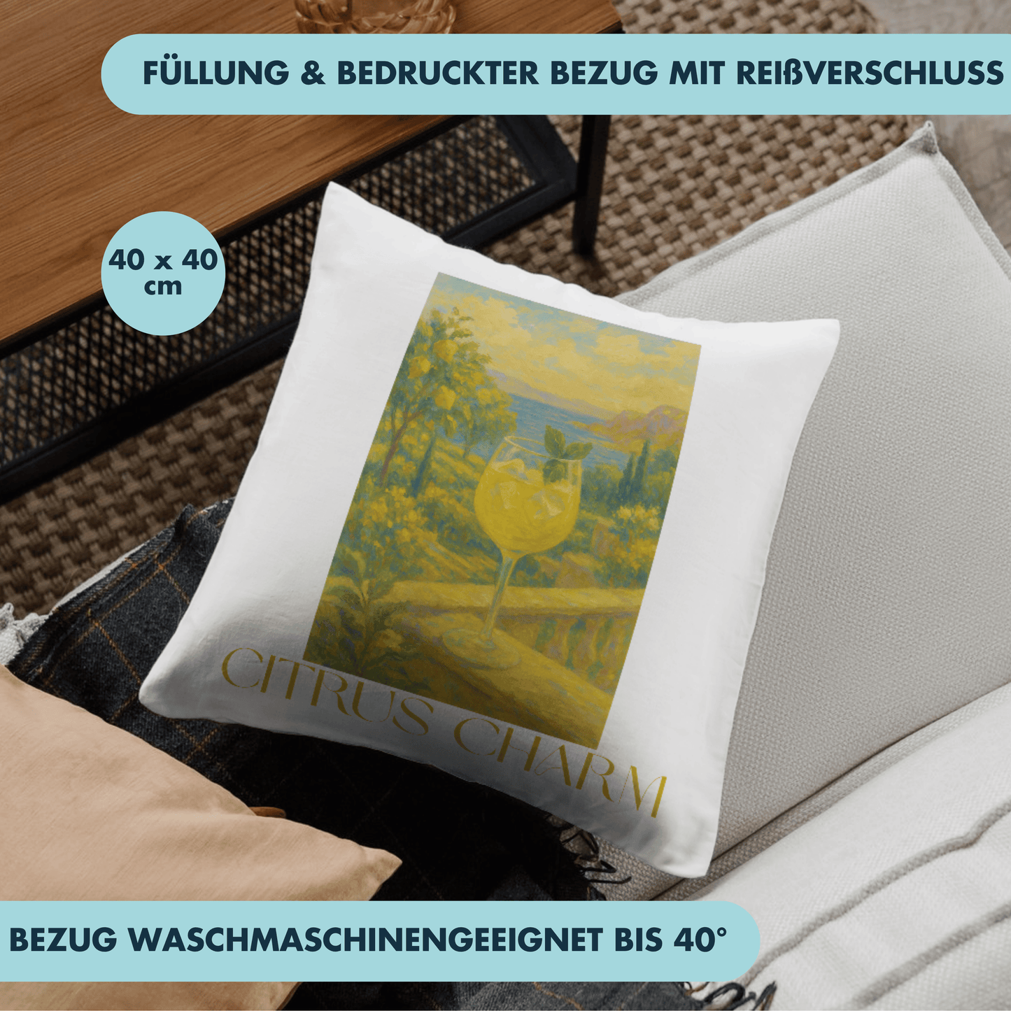 Limoncello Spritz Citrus Charm Deko Kissen
