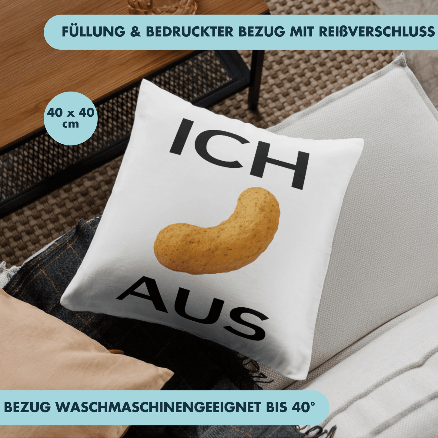 Ich Flipp Aus Erdnussflip Wortspiel Deko Kissen