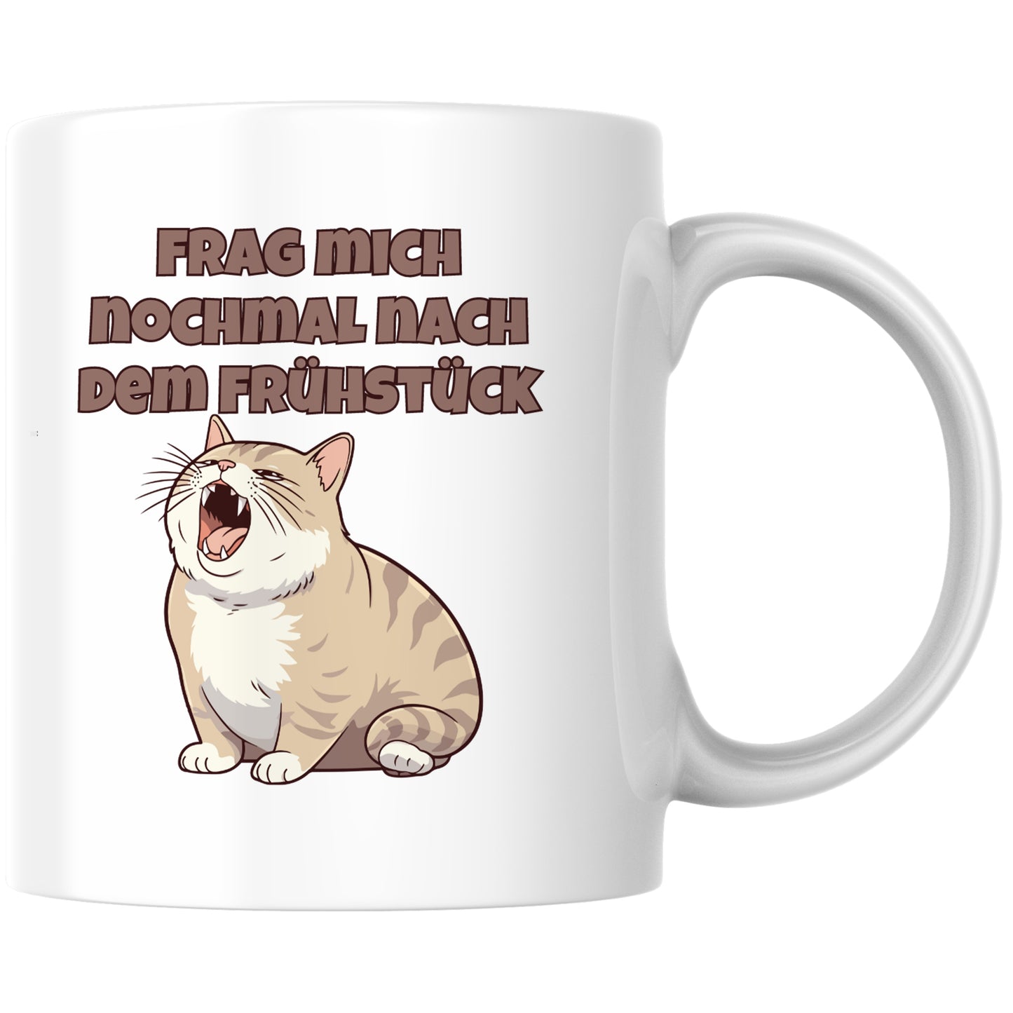 Frag Mich Nochmal Nach Dem Frühstück Katze Kaffee Tasse