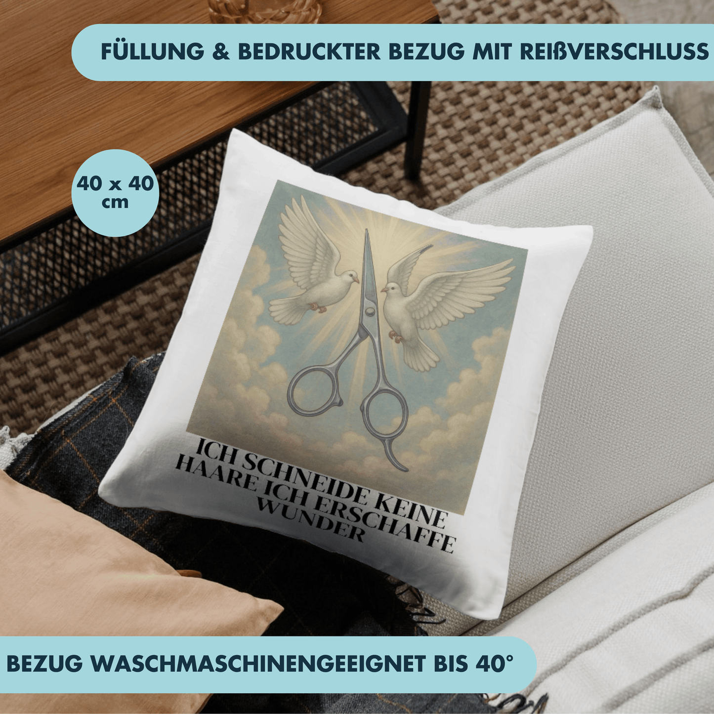 Ich Schneide Keine Haare Ich Erschaffe Wunder Friseur Friseurin Deko Kissen