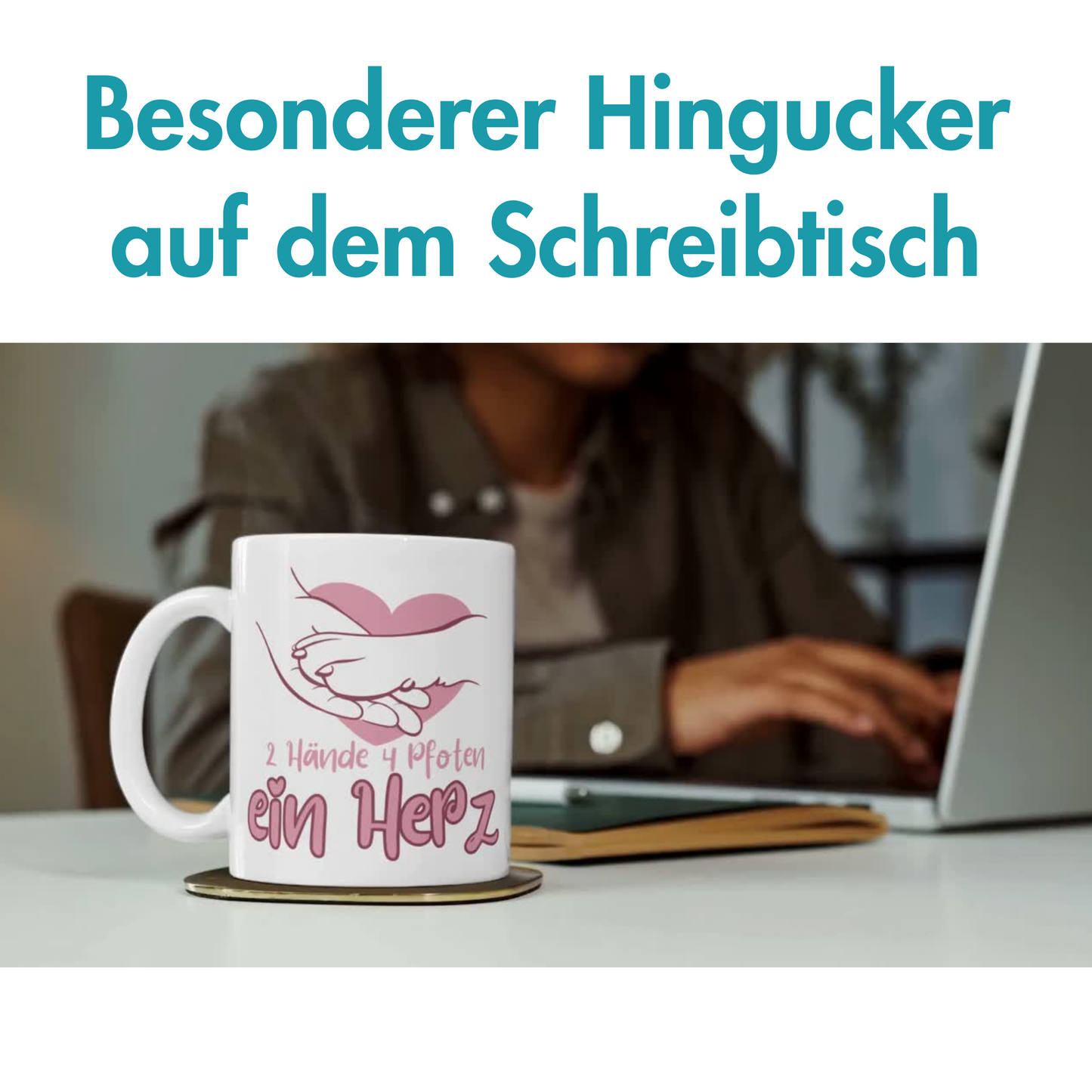 2 Hände 4 Pfoten Ein Herz Hund Kaffee Tasse