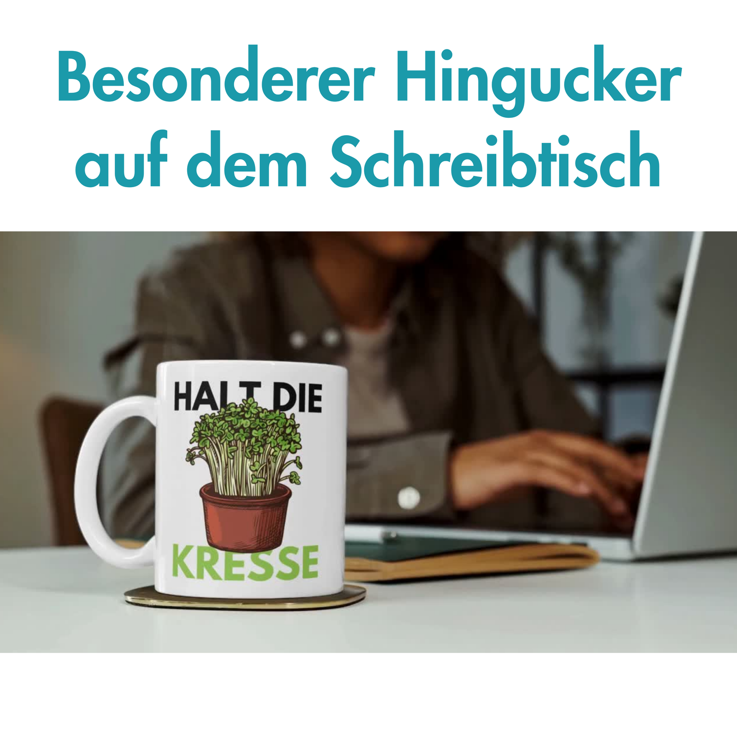 Halt die Kresse Wortspiel Kaffee Tasse
