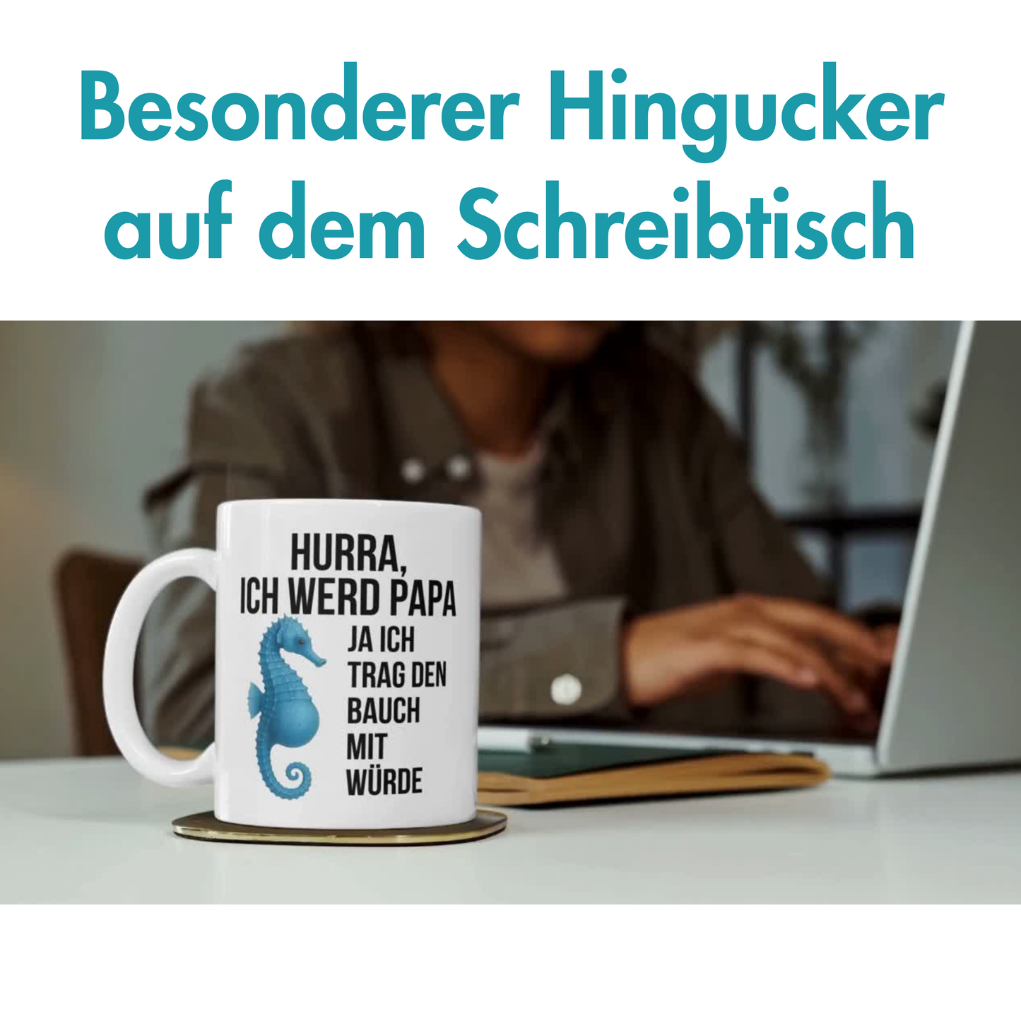 Hurra Ich Werd Papa Ja Ich Trag Den Bauch Mit Würde Seepferdchen Schwangerschaft Kaffee Tasse
