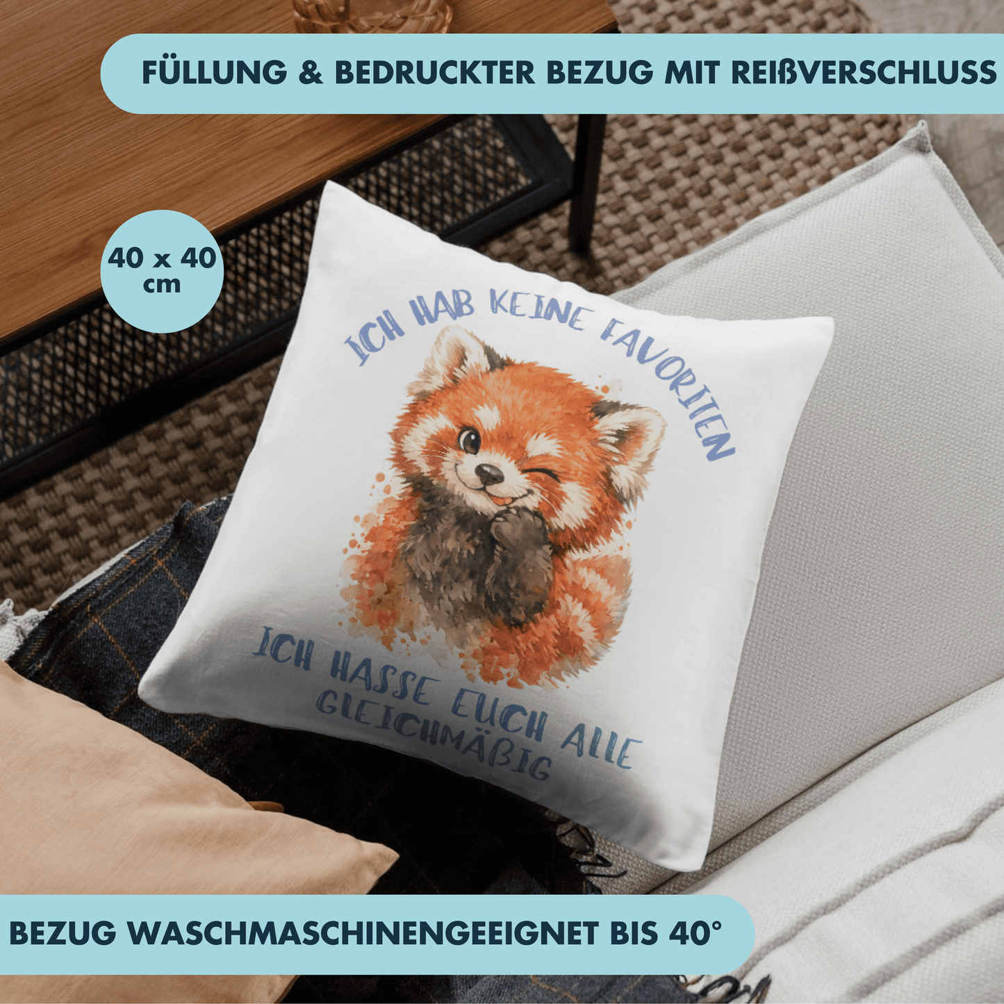 Ich Hab Keine Favoriten Ich Hasse Euch Alle Gleichmäßig Deko Kissen
