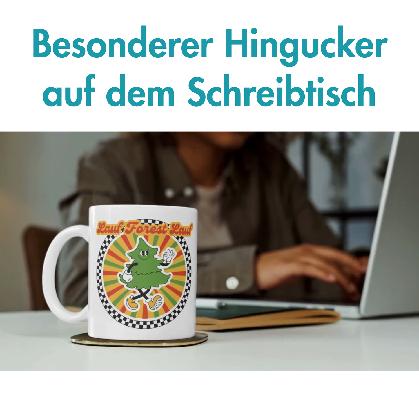 Lauf Forest Lauf Retro Spruch Kaffee Tasse