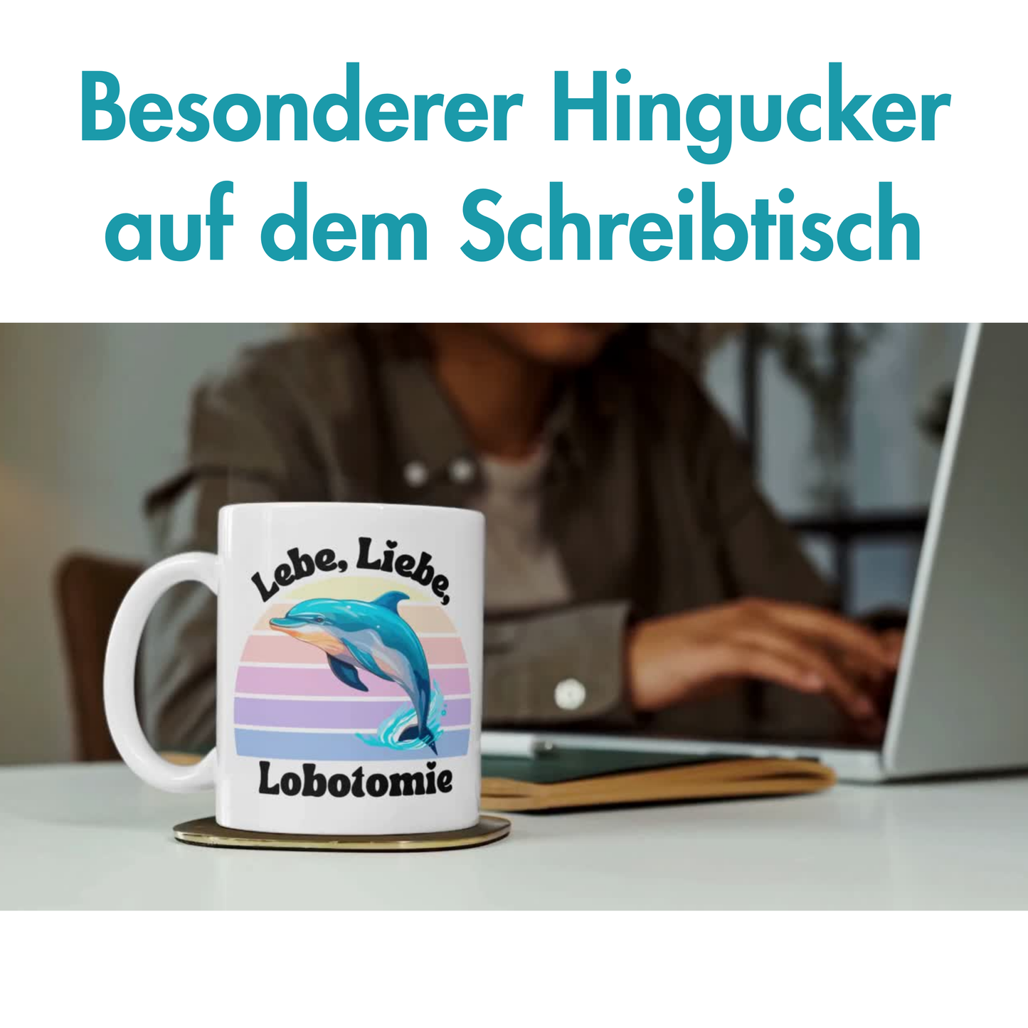 Lebe Liebe Lobotomie Delfin Meme Kaffee Tasse