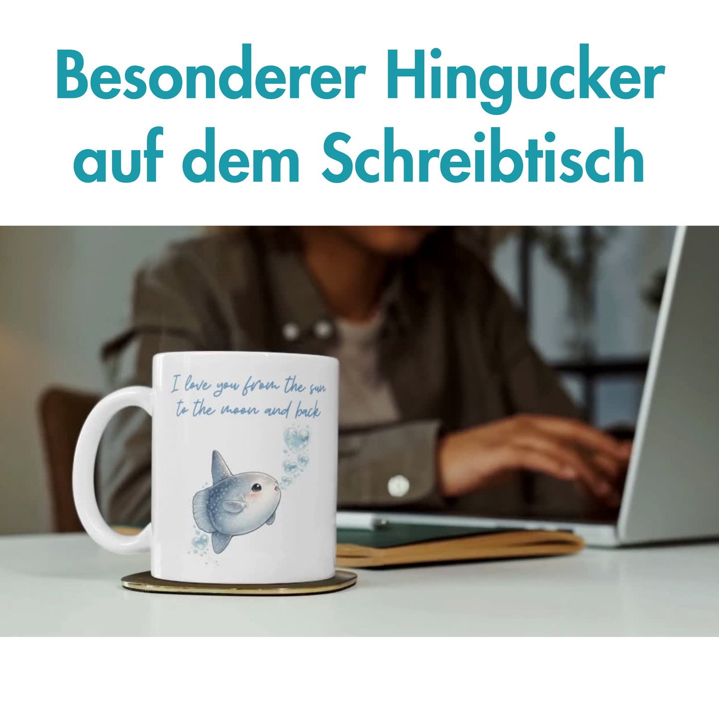 I Love You From The Sun To The Moon And Back Mondfisch Liebe Kaffee Tasse