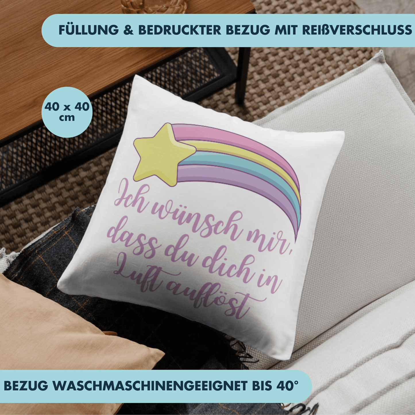 Ich Wünsch Mir Dass Du Dich In Luft Auflöst Sternschnuppe Deko Kissen
