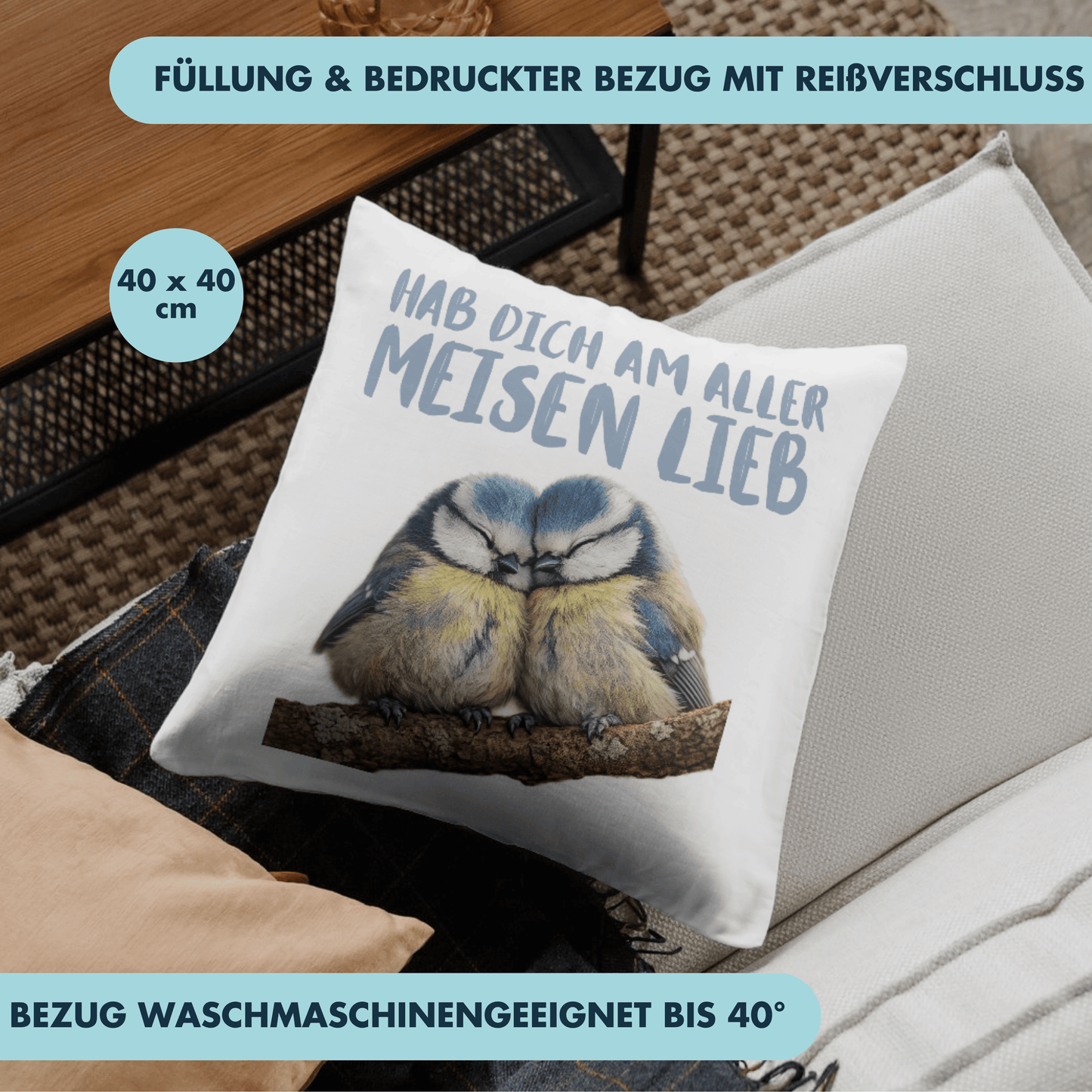 Hab Dich Am Aller Meisen Lieb Liebe Deko Kissen