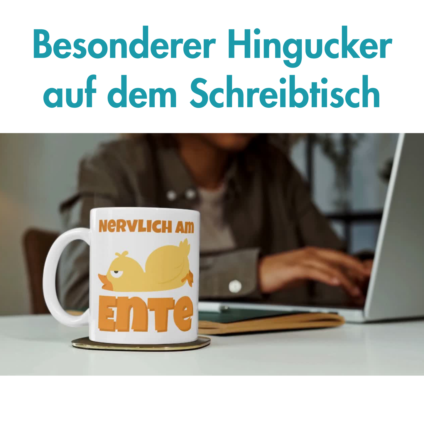 Nervlich Am Ente Wortspiel Arbeit Kaffee Tasse