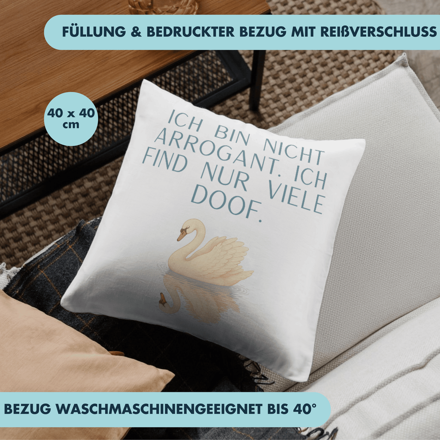 Ich Bin Nicht Arrogant Ich Find Nur Viele Doof Deko Kissen
