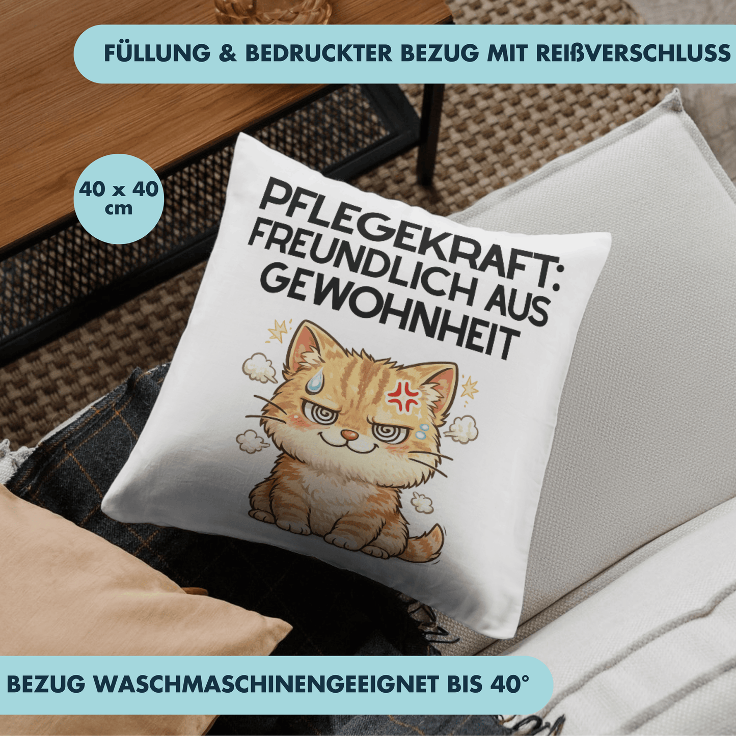 Pflegekraft Freundlich Aus Gewohnheit Deko Kissen
