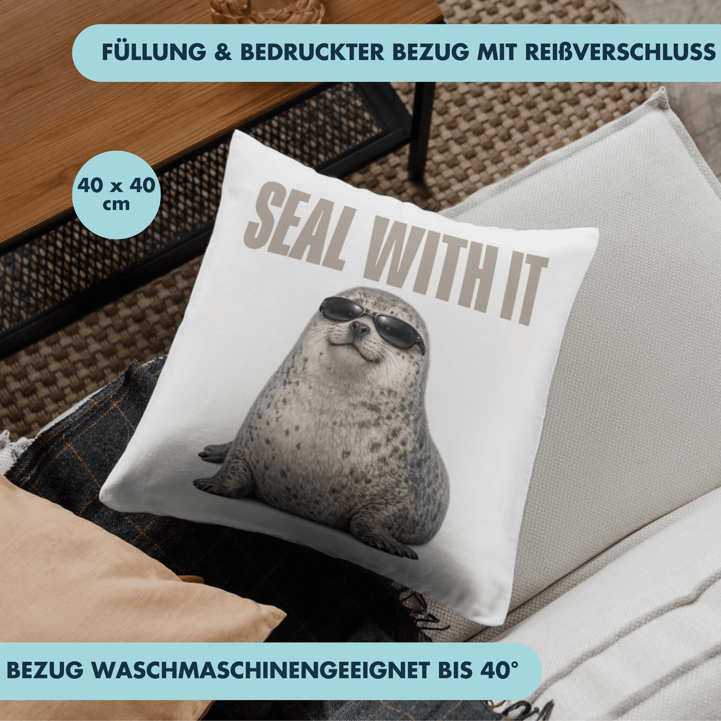 Seal With It Robbe Deko Kissen