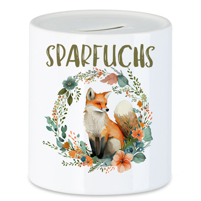 Sparfuchs Fuchs Sprichwort Geldgeschenk Spardose