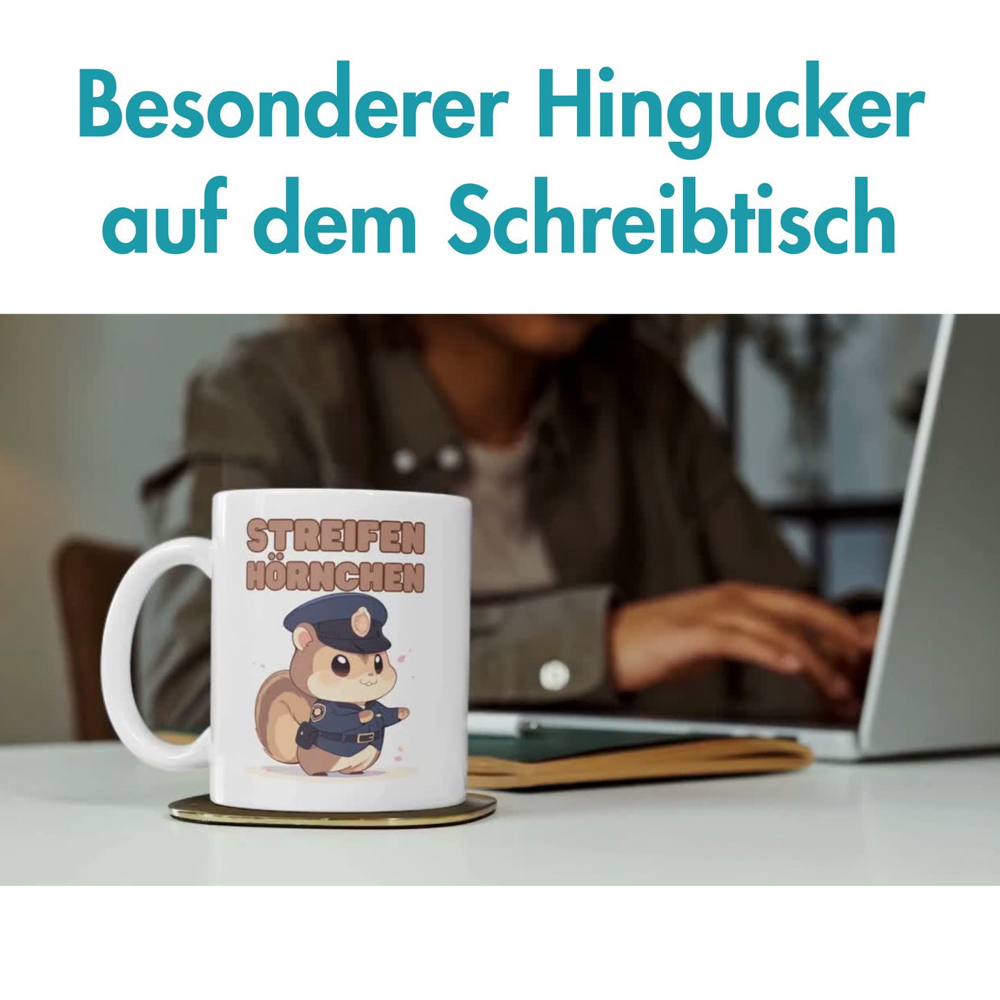 Streifenhörnchen Wortspiel Polizei Kaffee Tasse