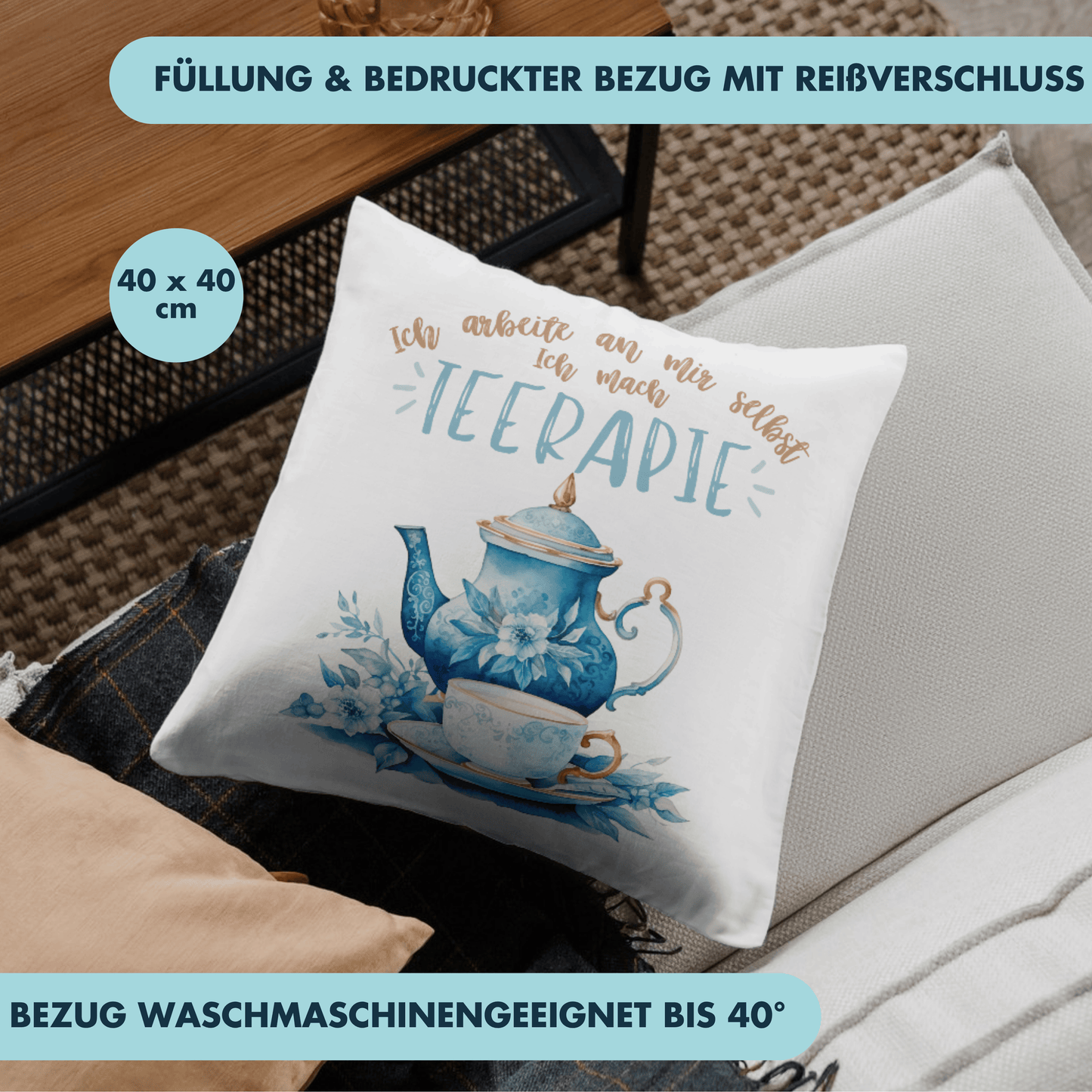 Ich Arbeite An Mir Selbst Ich Mach Teerapie Therapie Deko Kissen