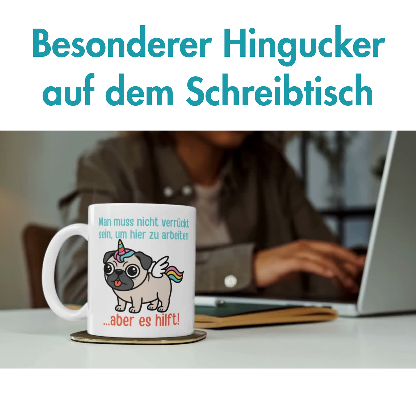 Man Muss Nicht Verrückt Sein Um Hier Zu Arbeiten Aber Es Hilft Arbeitskollegen Büro Kaffee Tasse