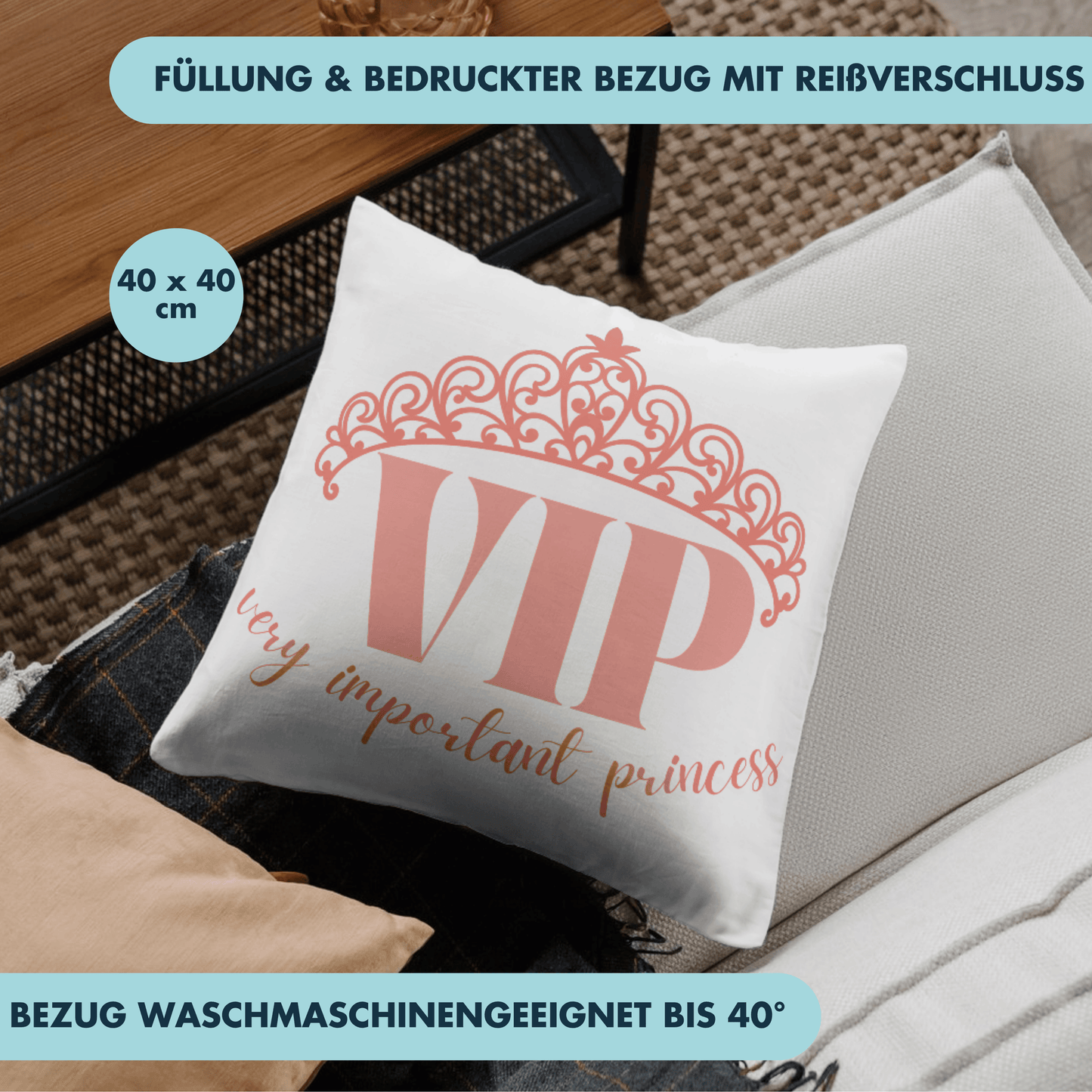 VIP Very Important Princess Prinzessin Deko Kissen