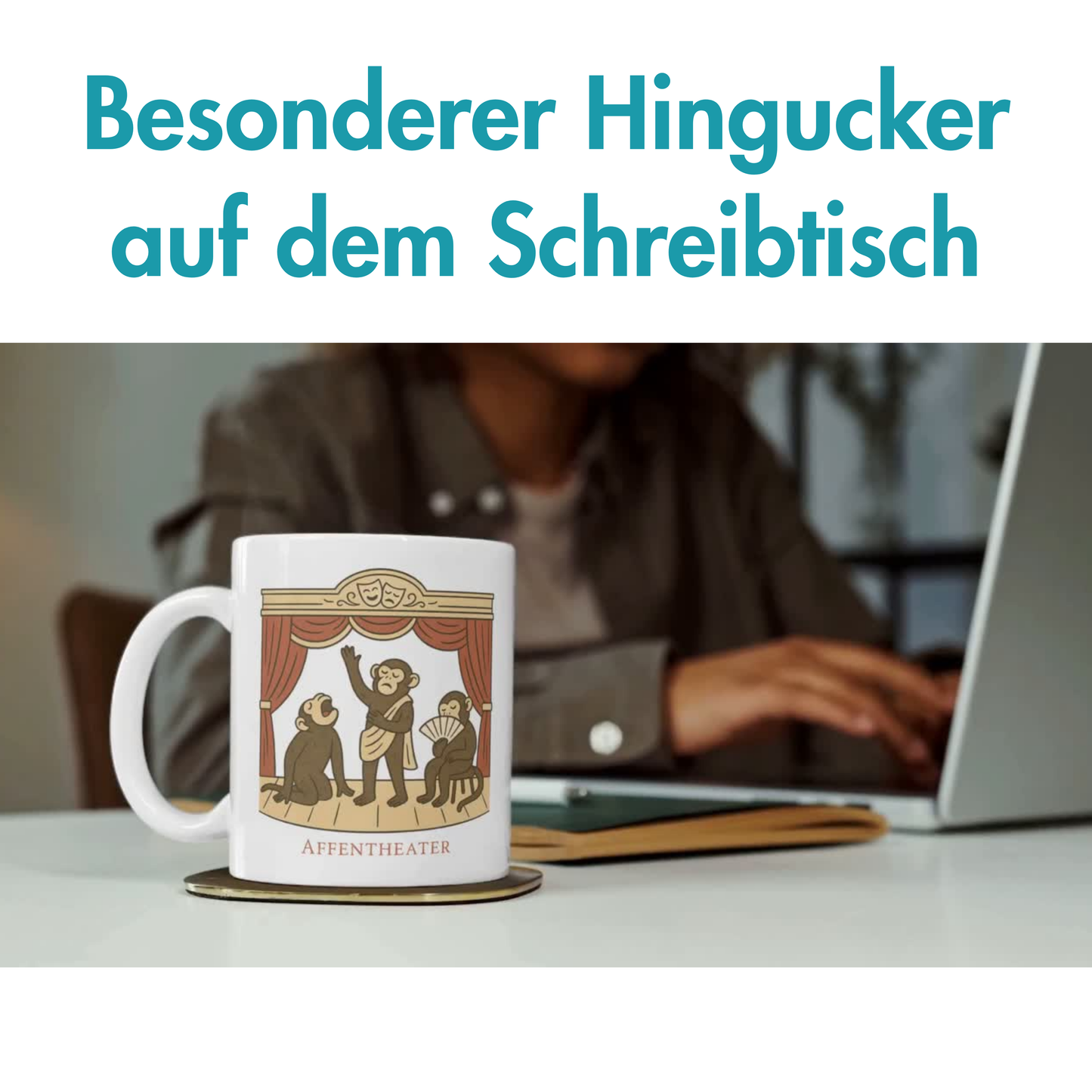 Affentheater Affen Theater Wortspiel Kaffee Tasse