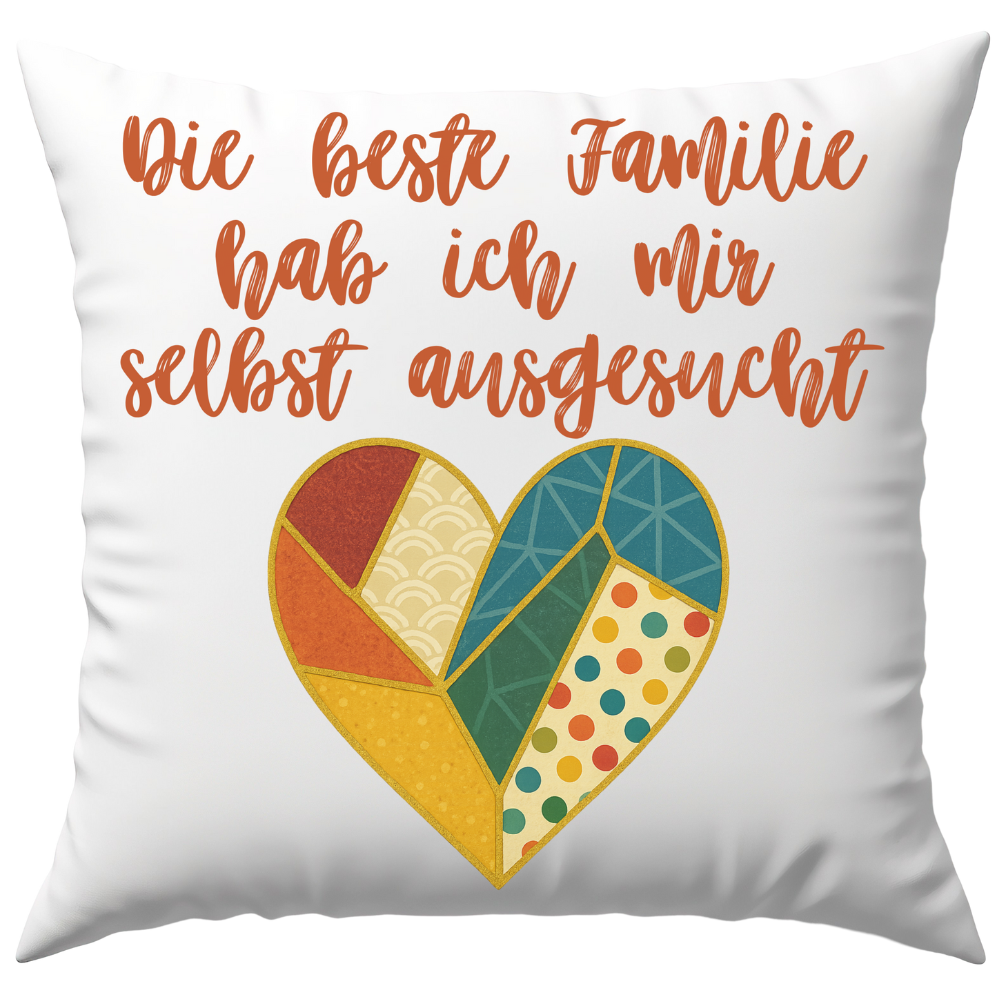 Die Beste Familie Hab Ich Mir Selbst Ausgesucht Patchwork Herz Deko Kissen