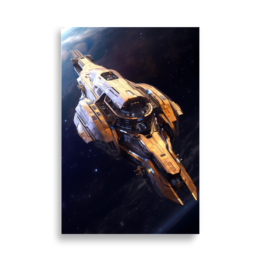 Raumschiff Weltraum Weltall Sci-Fi Future Spaceship Poster