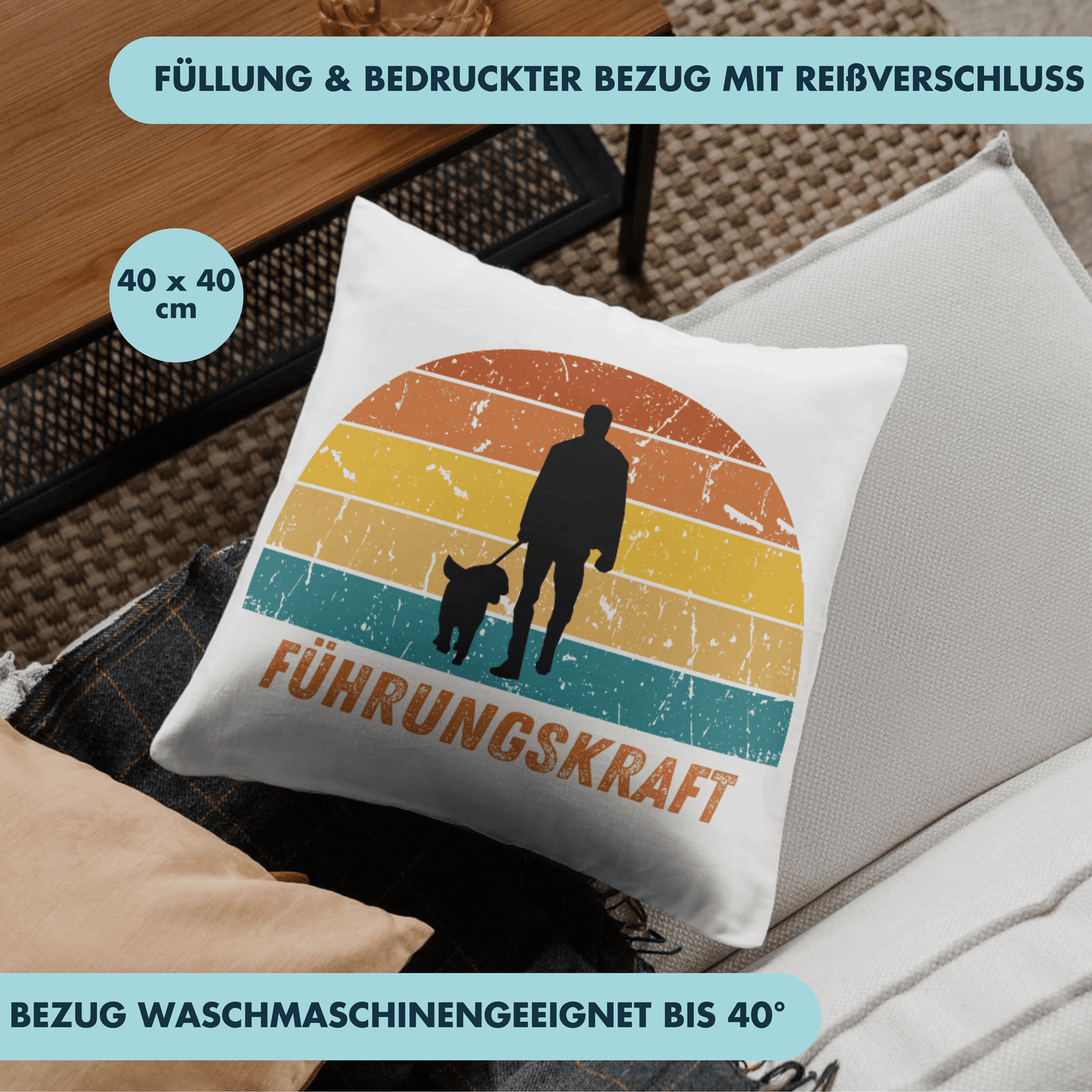 Führungskraft Gassi Gehen Hund Deko Kissen