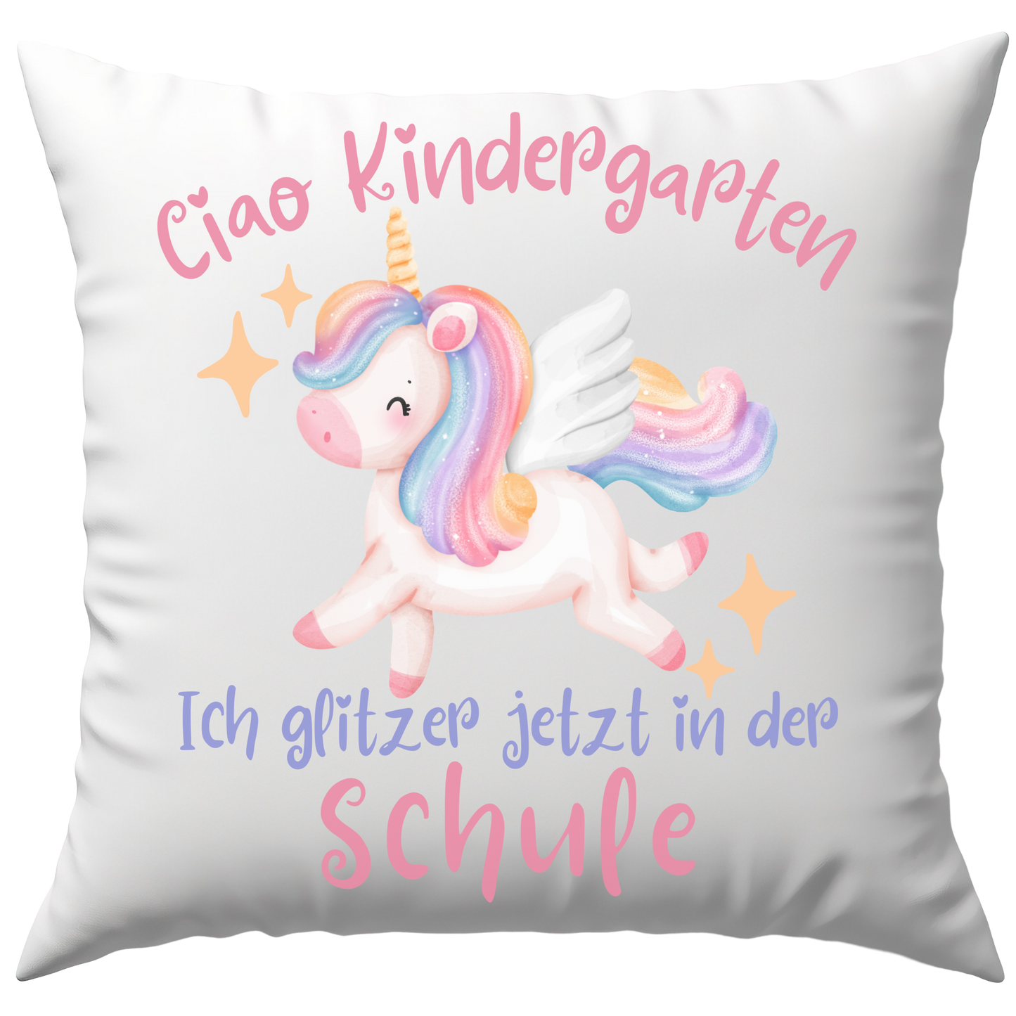Ciao Kindergarten Ich Glitzer Jetzt In Der Schule Einhorn Einschulung Deko Kissen
