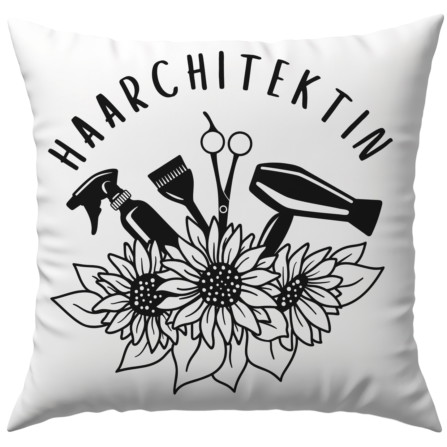 Haarchitektin Wortspiel Friseurin Deko Kissen