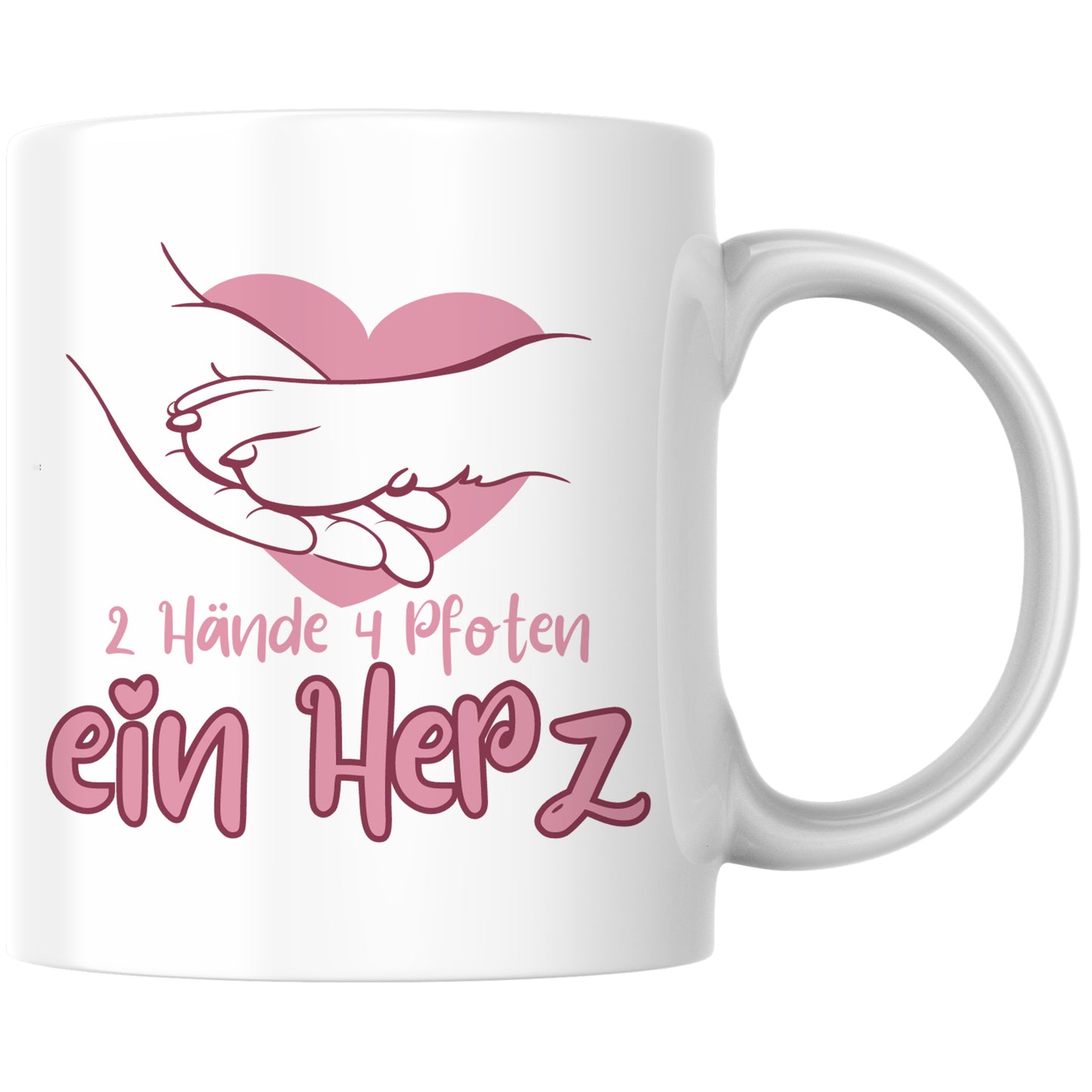 2 Hände 4 Pfoten Ein Herz Hund Kaffee Tasse