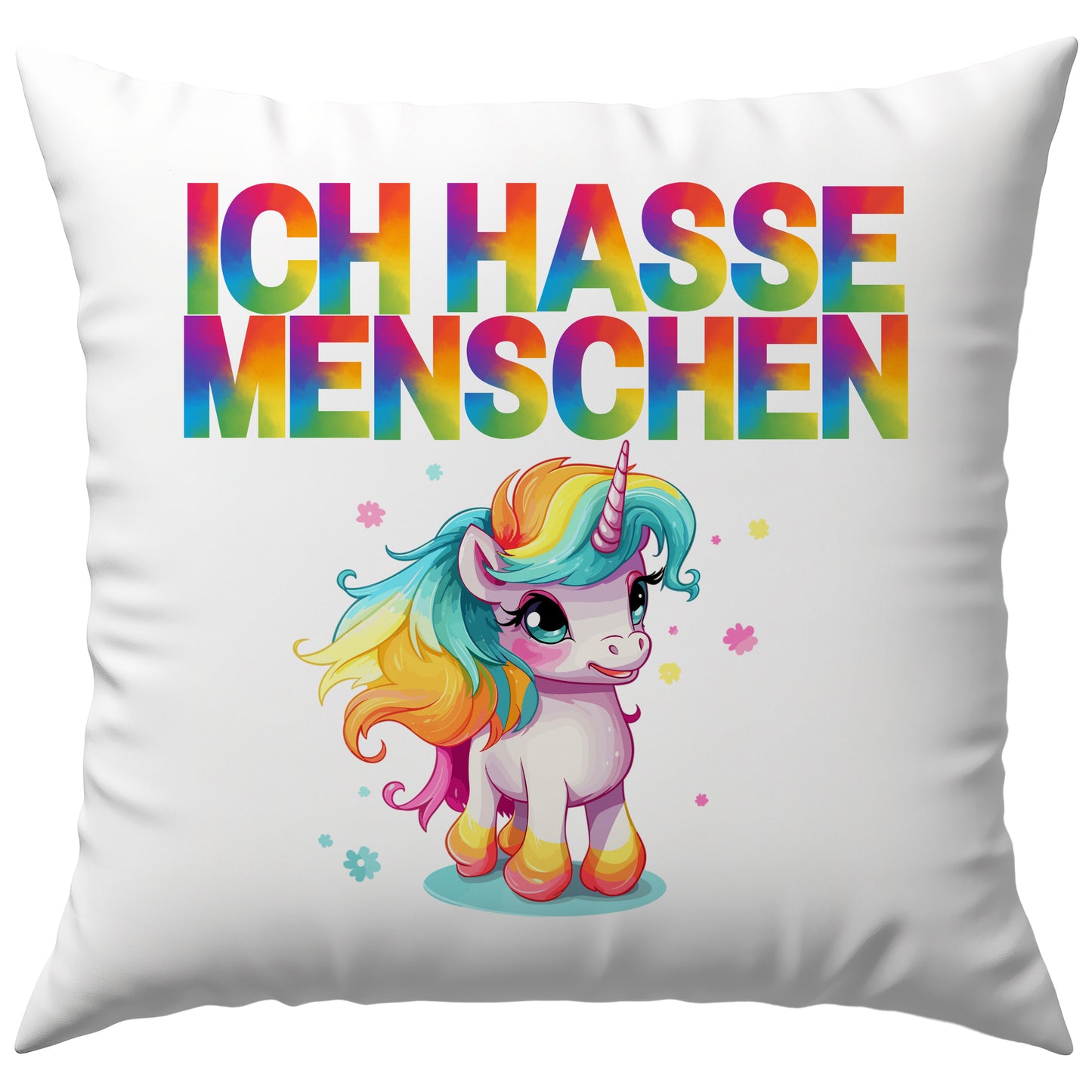 Ich Hasse Menschen Einhorn Regenbogen Menschenhass Deko Kissen