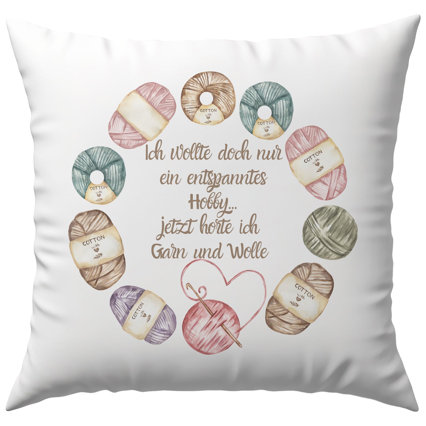Ich Wollte Doch Nur Ein Entspanntes Hobby Jetzt Horte Ich Garn Und Wolle Stricken Häkeln Deko Kissen