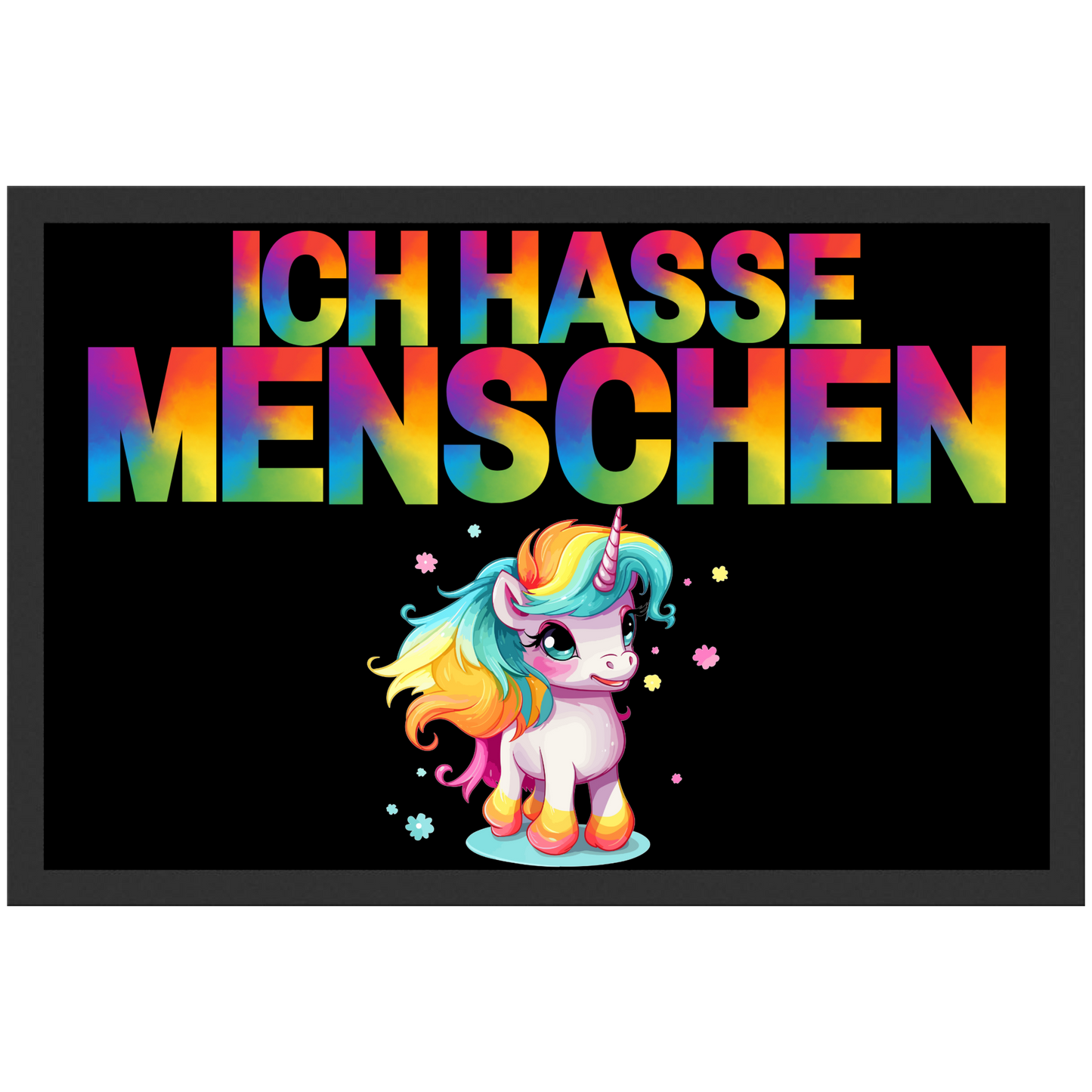 Ich Hasse Menschen Einhorn Regenbogen Fußmatte
