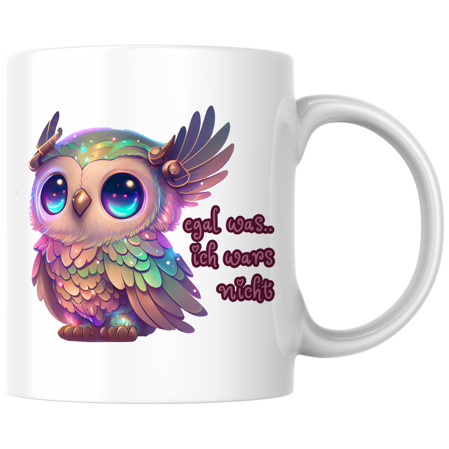 Egal Was Ich Wars Nicht Eule Kaffee Tasse