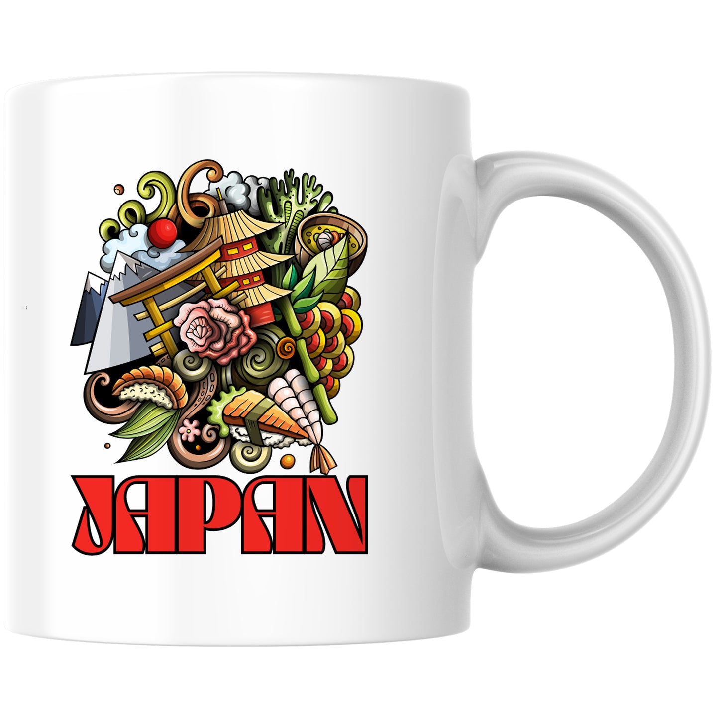 Japan Sehenswürdigkeiten Collage Kaffee Tasse
