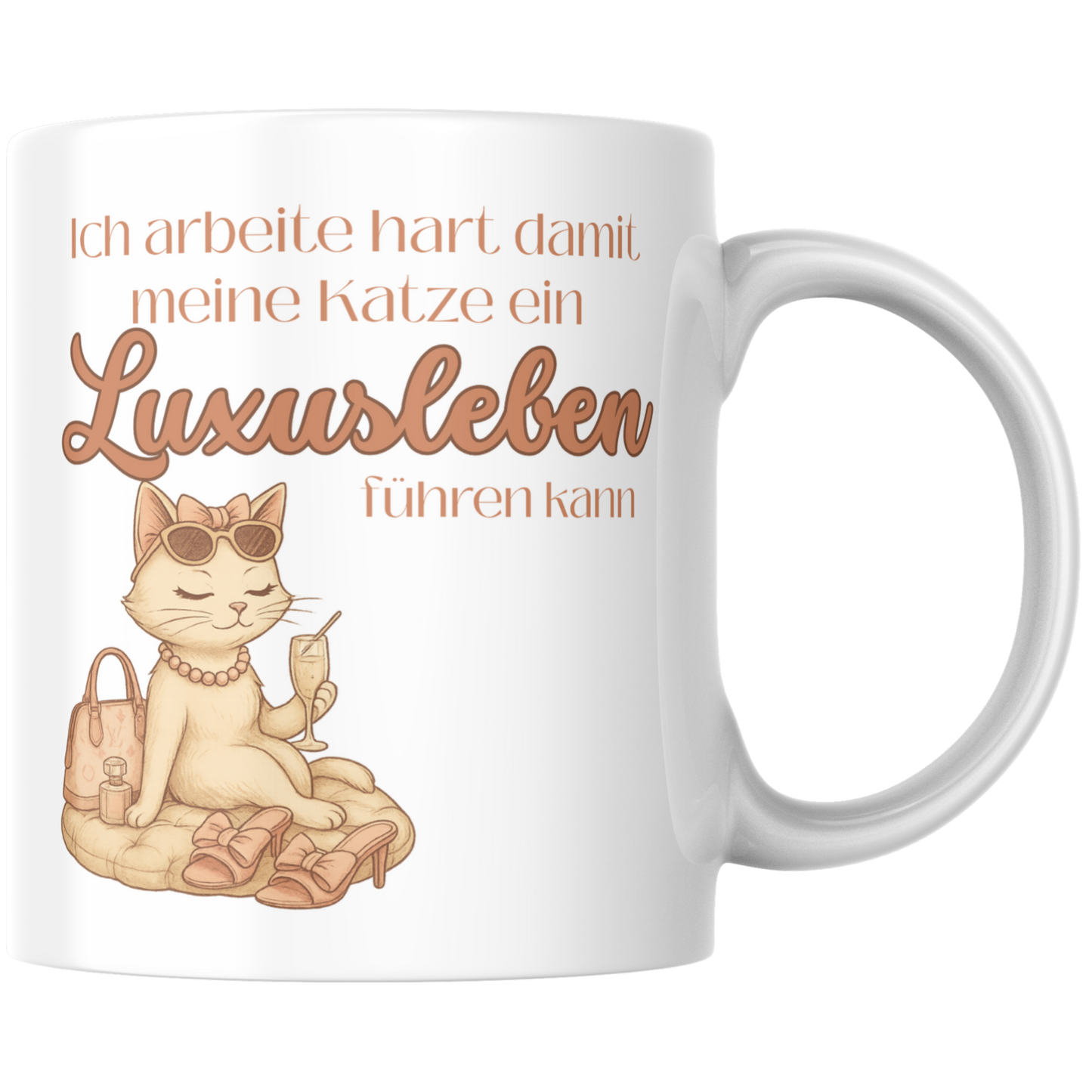 Ich Arbeite Hart Damit Meine Katze Ein Luxusleben Führen Kann Kaffee Tasse