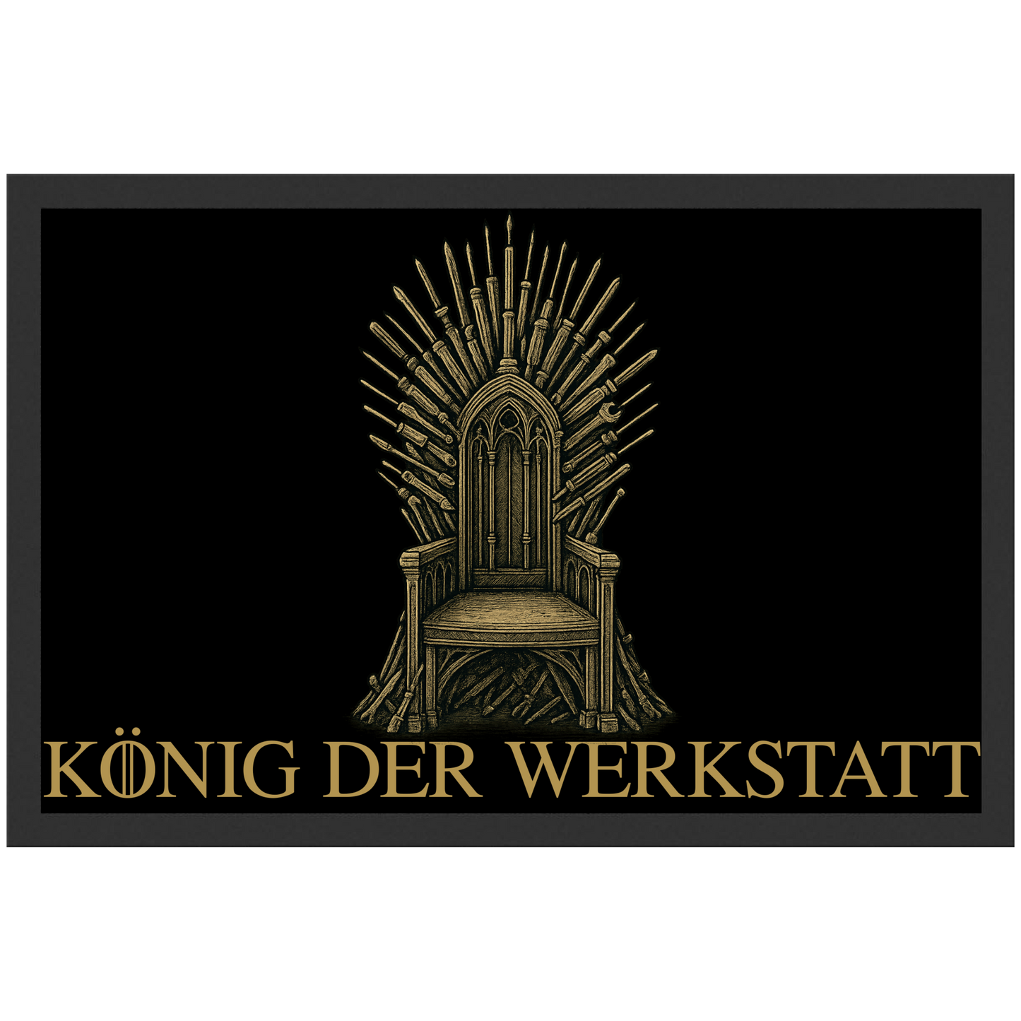 König Der Werkstatt Thron Aus Werkzeug Fußmatte