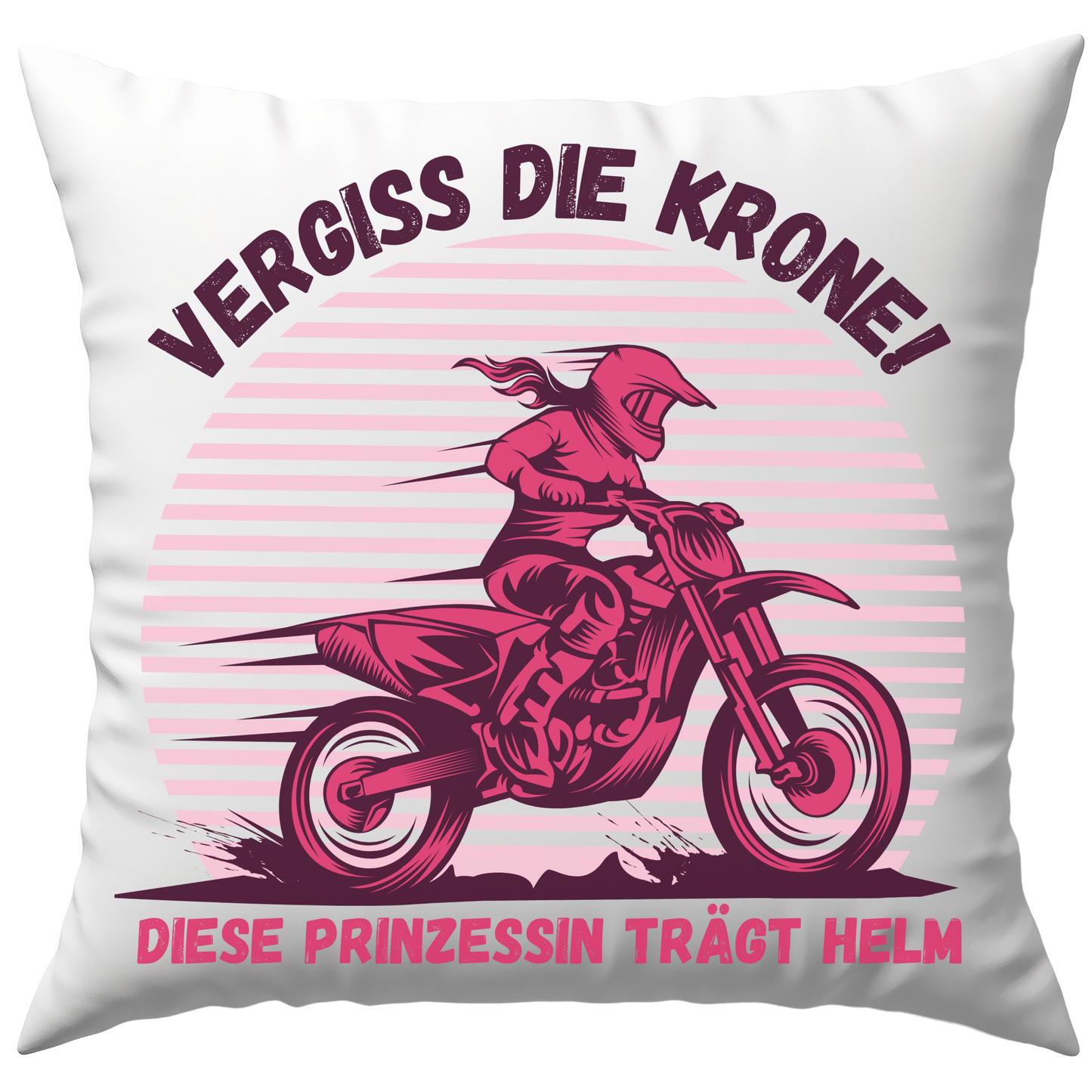 Vergiss Die Krone Diese Prinzessin Trägt Helm Motorrad Deko Kissen