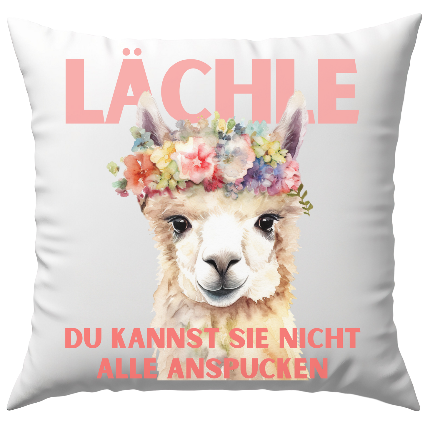 Lächle Du Kannst Sie Nicht Alle Anspucken Lama Alapaka Deko Kissen