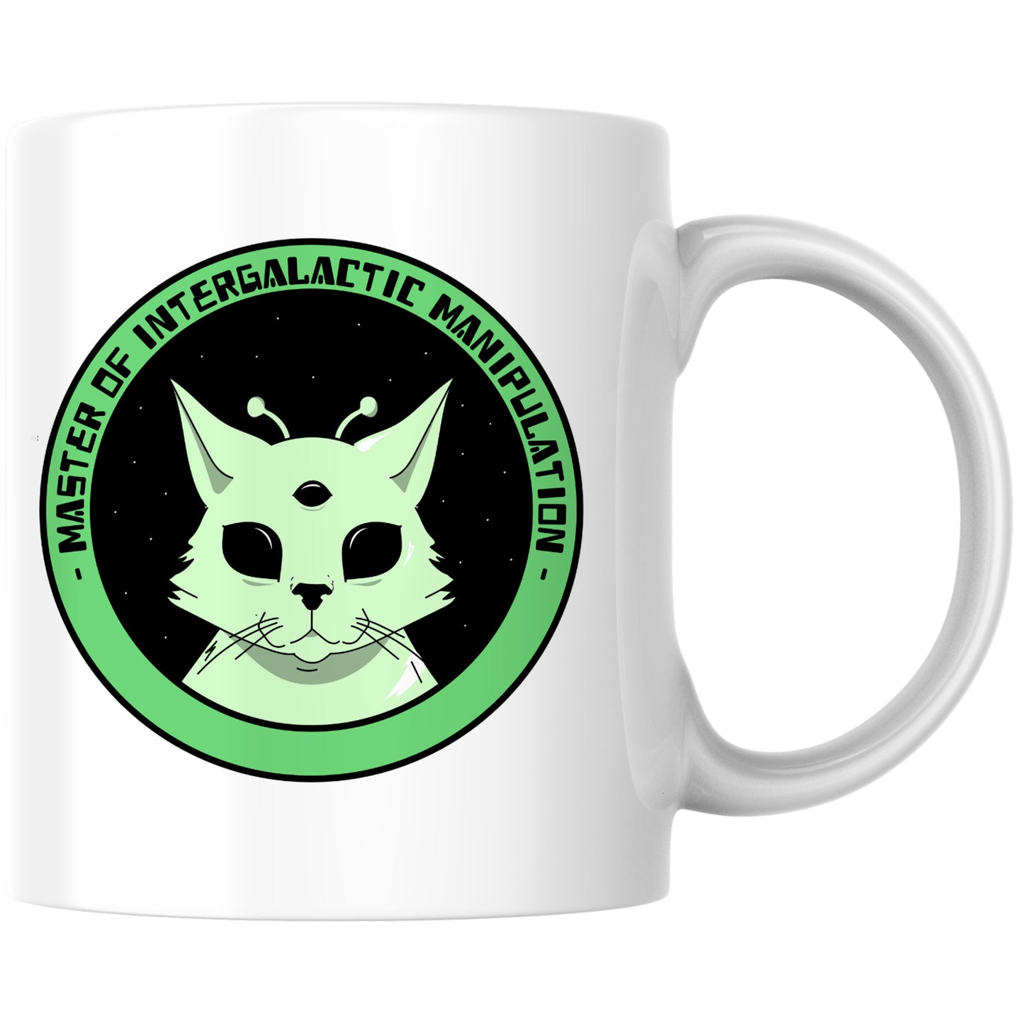 Master Of Intergalactic Manipulation Katze Alien Kaffee Tasse