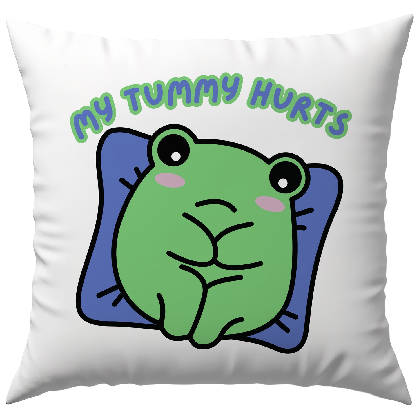 My Tummy Hurts Frosch Bauschschmerzen Deko Kissen