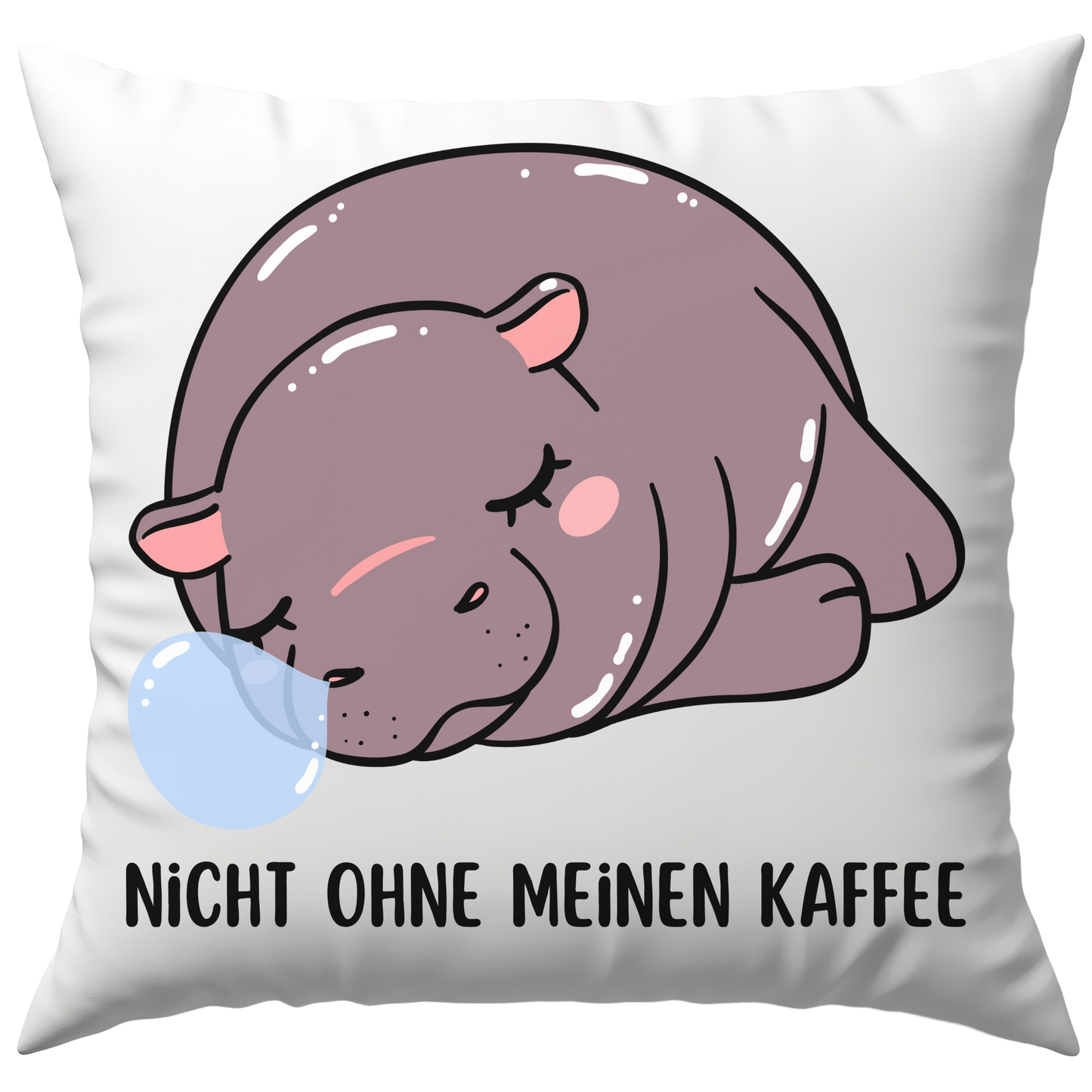 Nicht Ohne Meinen Kaffee Baby Hippo Deko Kissen