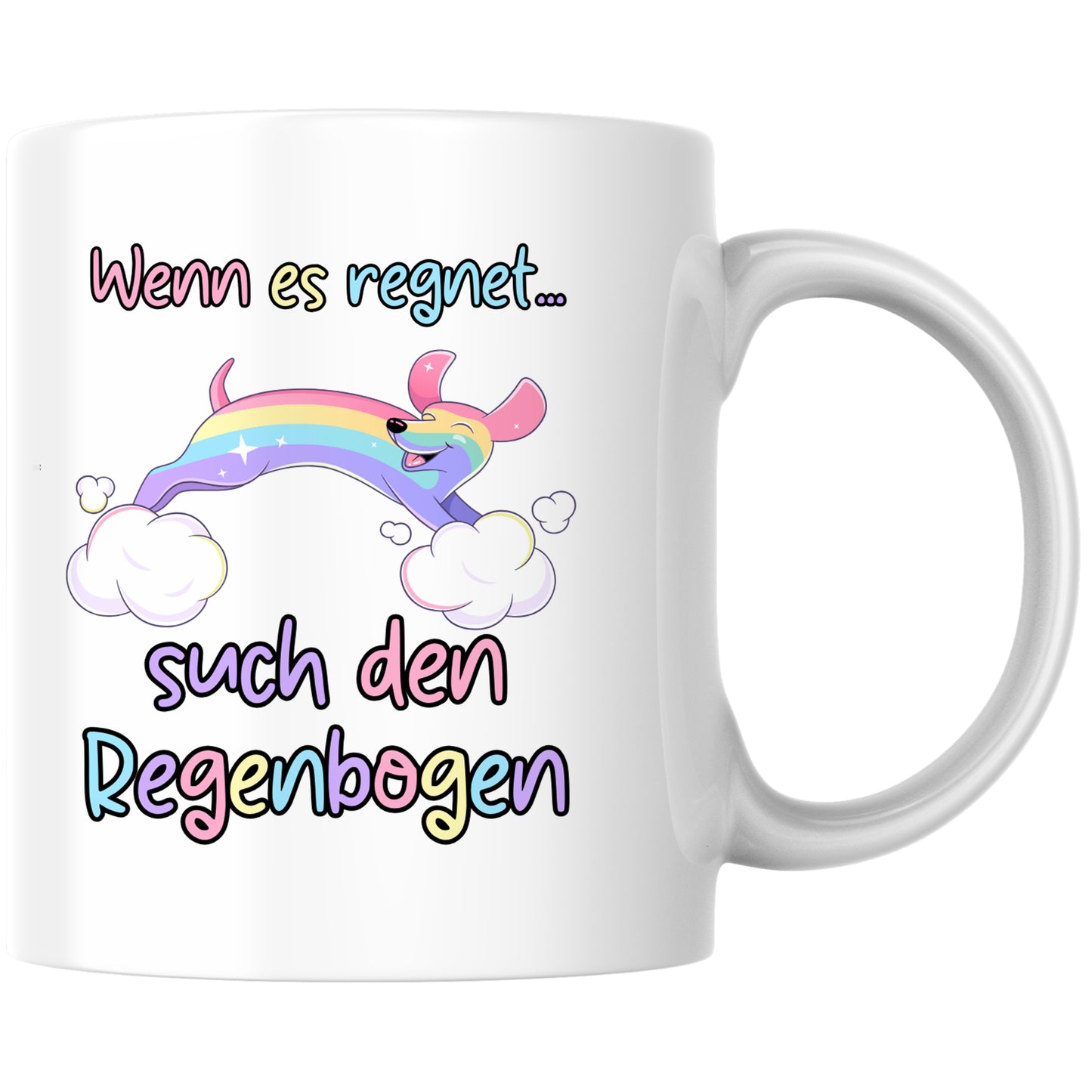 Wenn Es Regnet Such Den Regenbogen Optimismus Kaffee Tasse