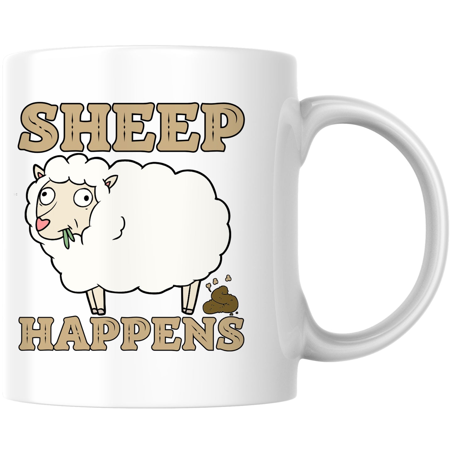 Sheep Happens Shit Wortspiel Kaffee Tasse