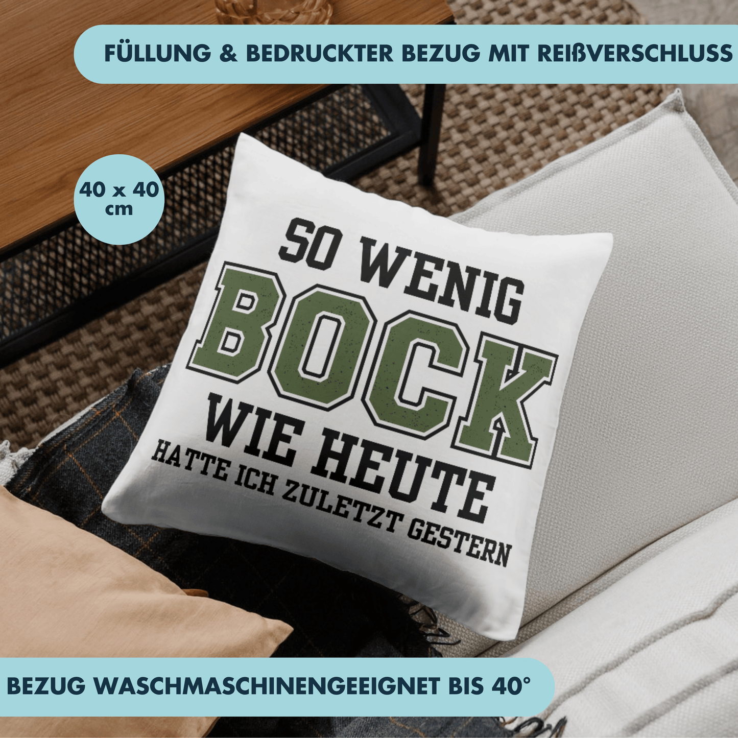 So Wenig Bock Wie Heute Hatte Ich Zuletzt Gestern Deko Kissen