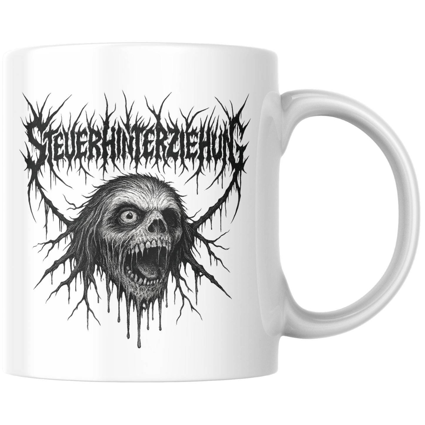 Steuerhinterziehung Metal Meme Kaffee Tasse
