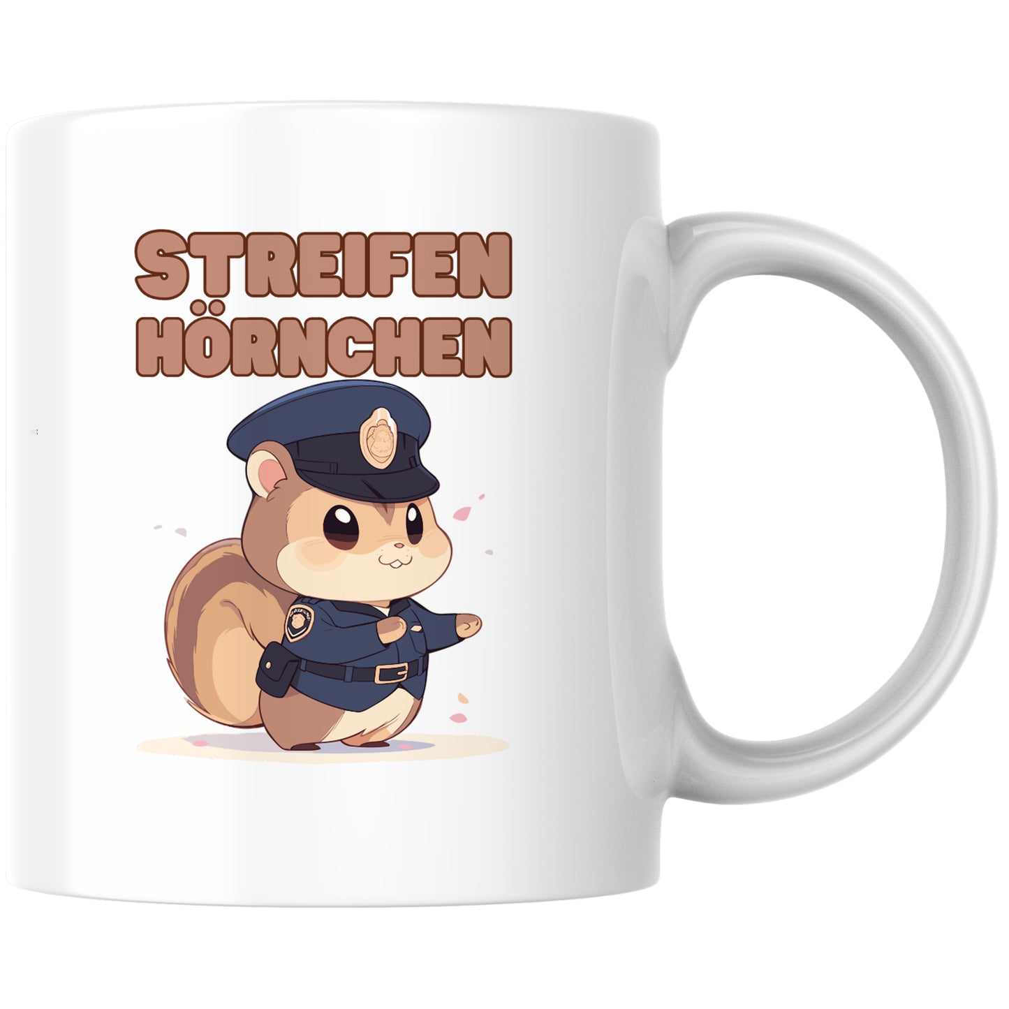 Streifenhörnchen Wortspiel Polizei Kaffee Tasse