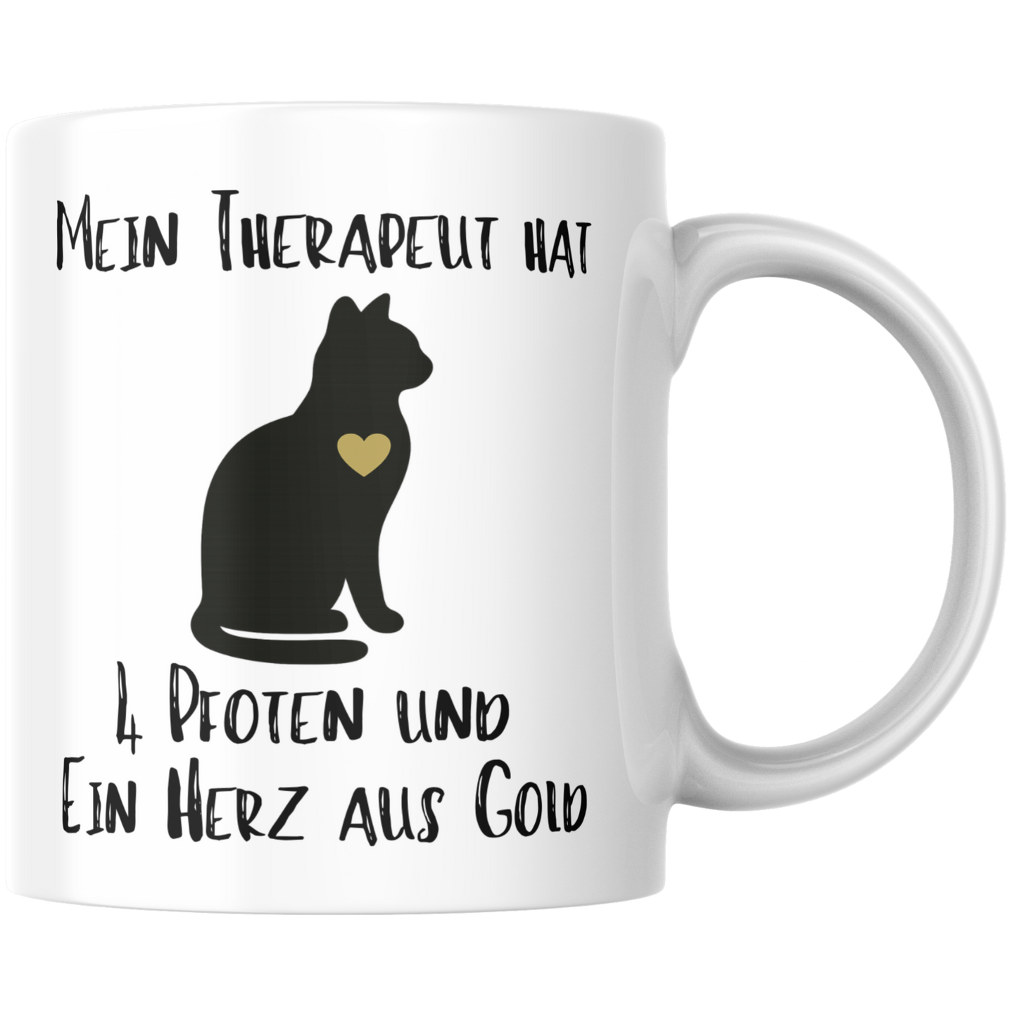 Mein Therapeut Hat 4 Pfoten Und Ein Herz Aus Gold Katze Kaffee Tasse