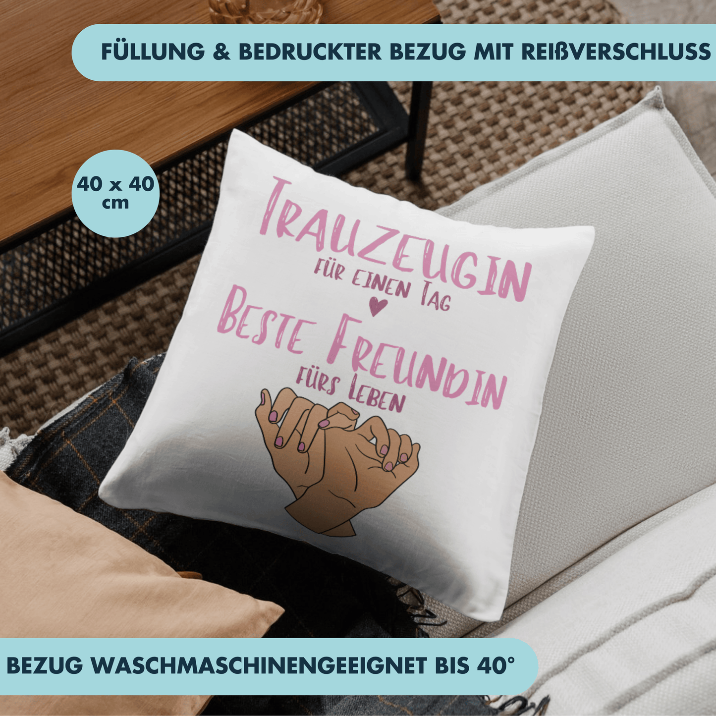 Trauzeugin Für Einen Tag Beste Freundin Fürs Leben Deko Kissen